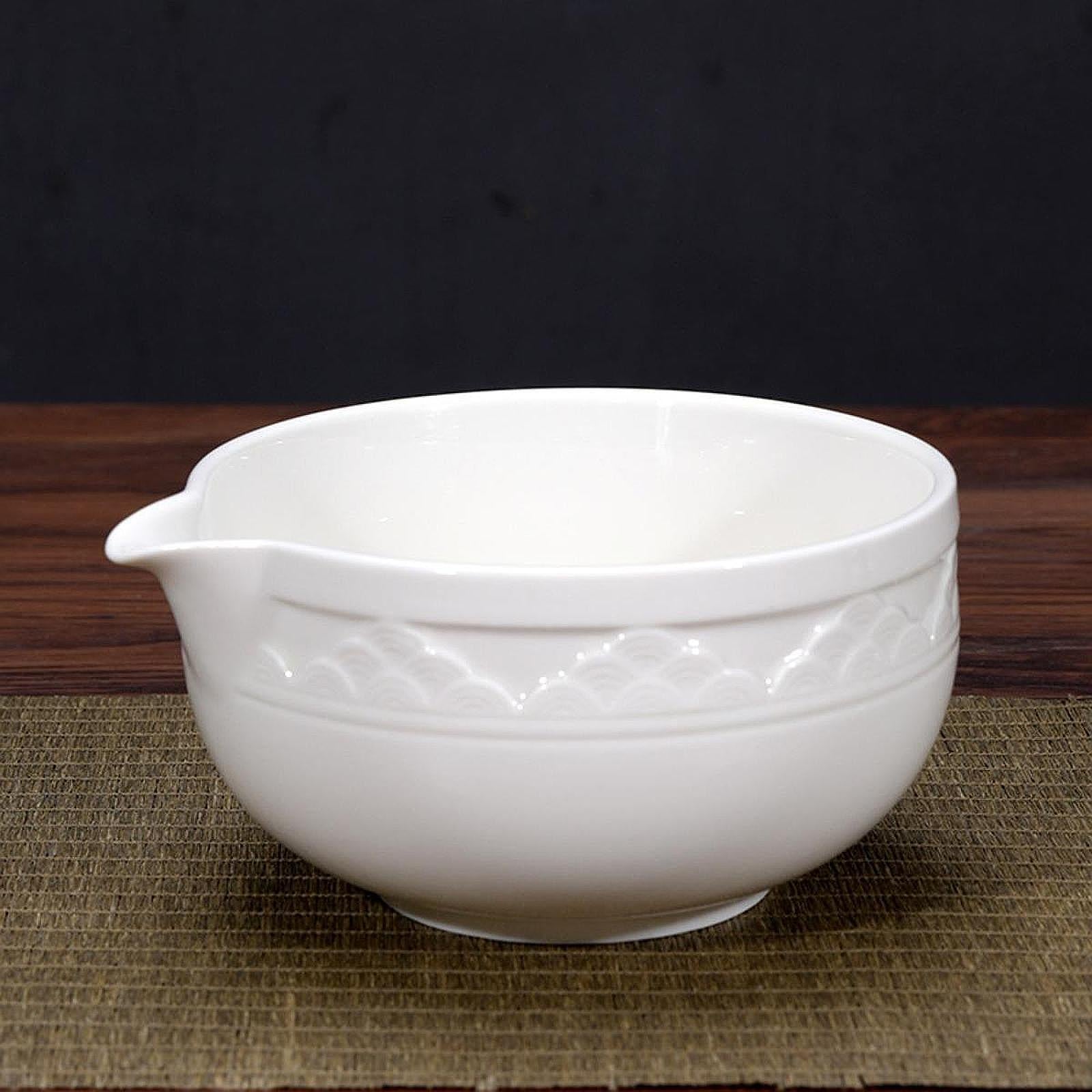 Matcha Bowl Home Handcrafted Ceramic for Cold Hot Water Cold Brew Tea Lovers White