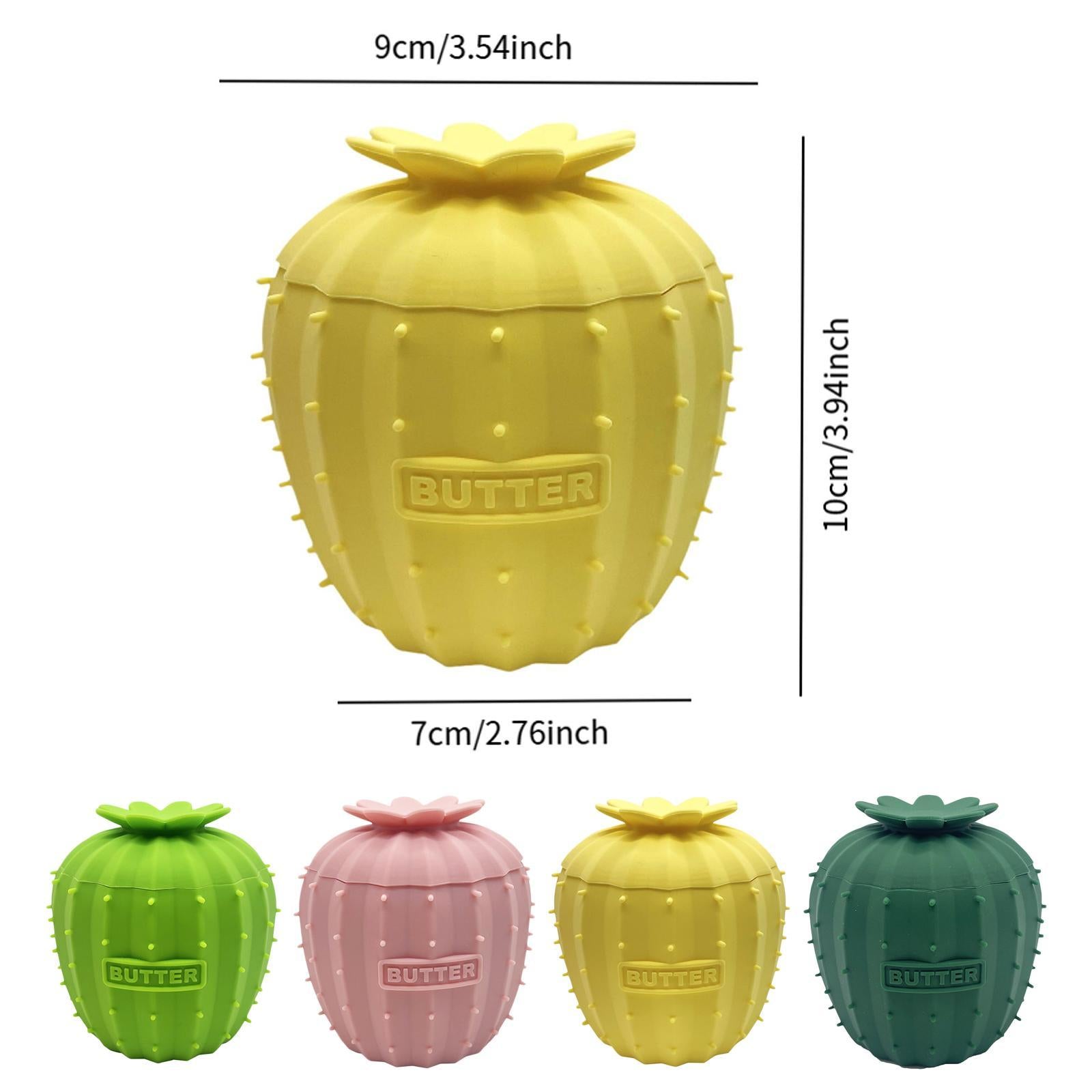 Butter Crock Cactus Shape Silicone Butter Dish for Cafe Restaurant Household Pink