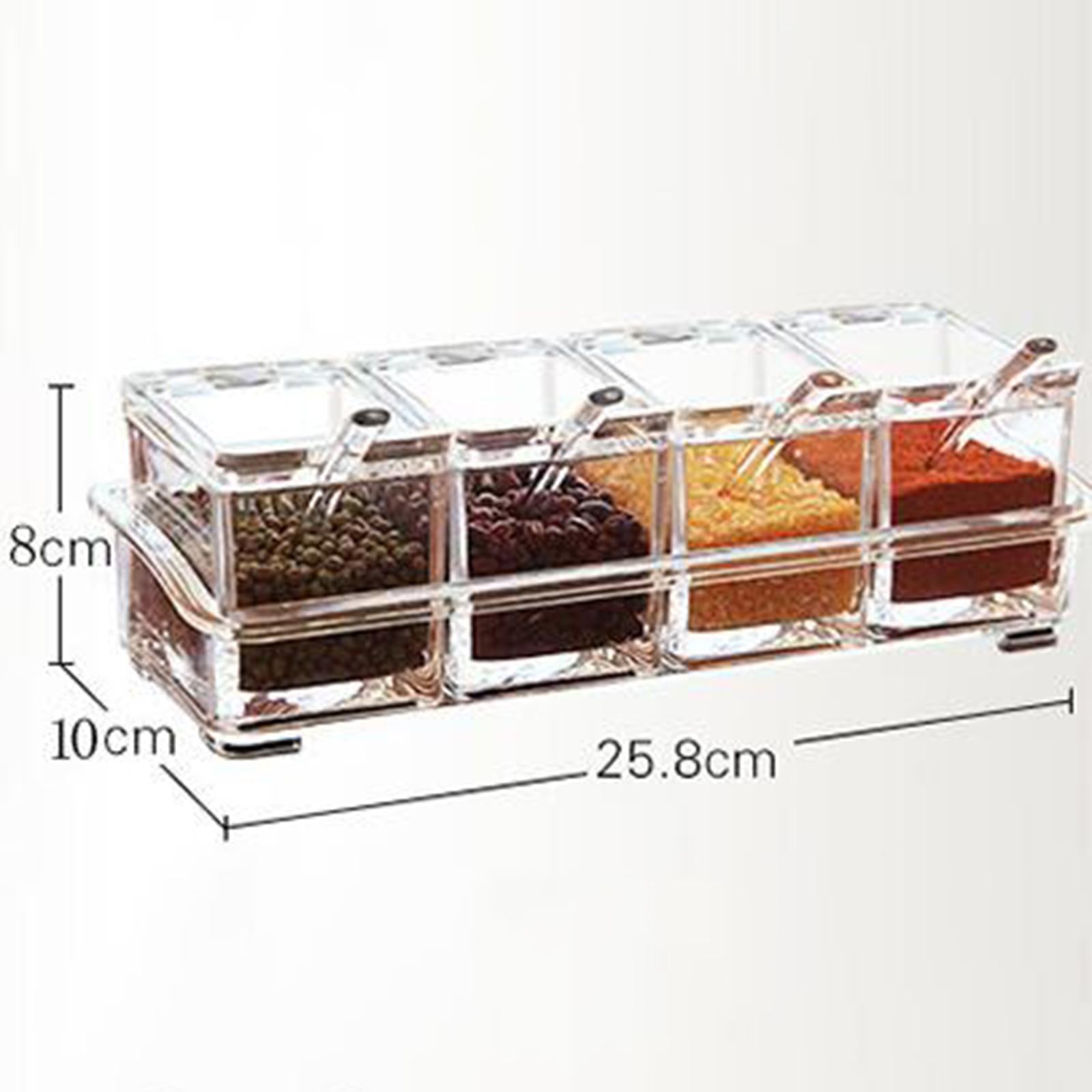 Clear Seasoning Box Seasoning Storage Container for Dining Room Camping Home