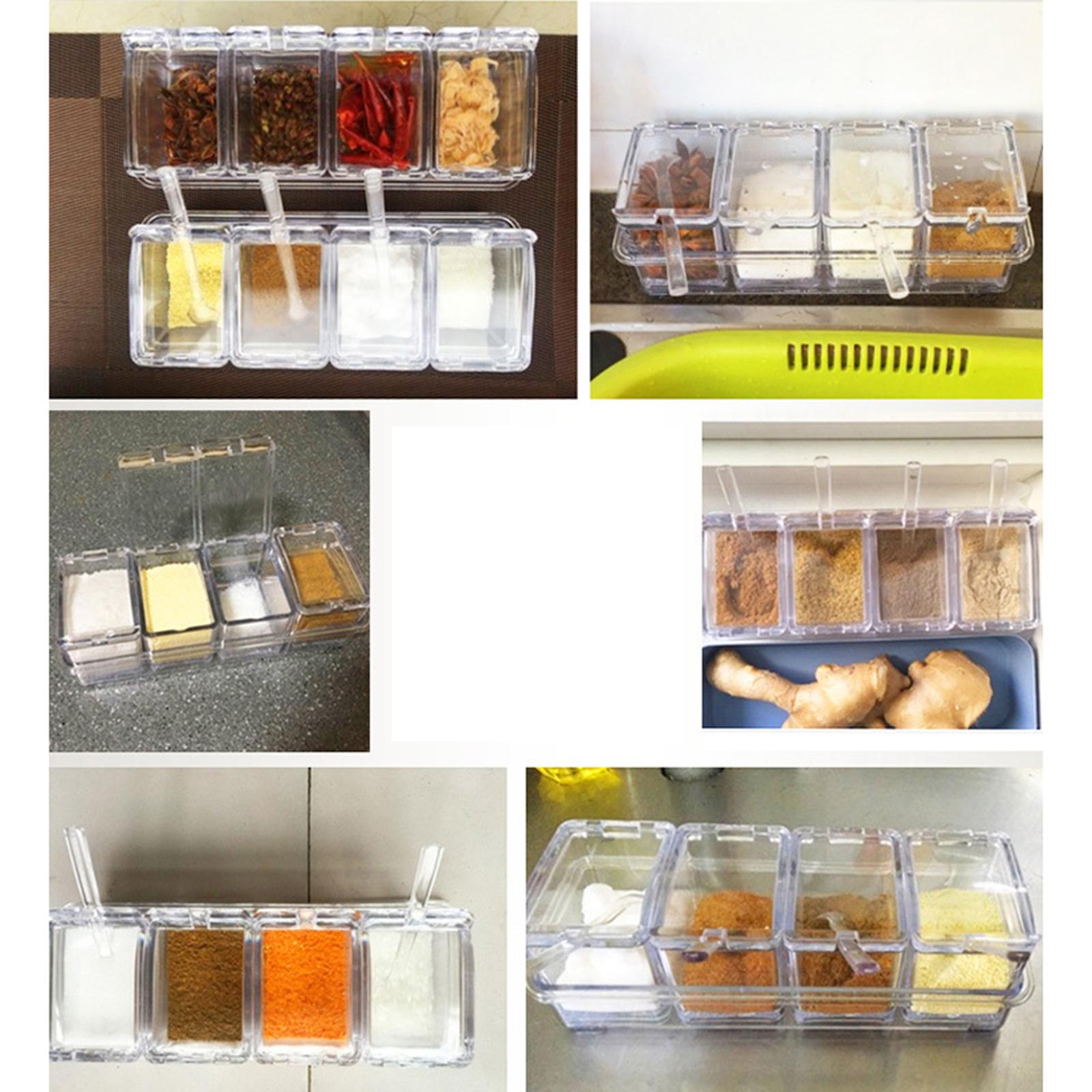 Clear Seasoning Box Seasoning Storage Container for Dining Room Camping Home