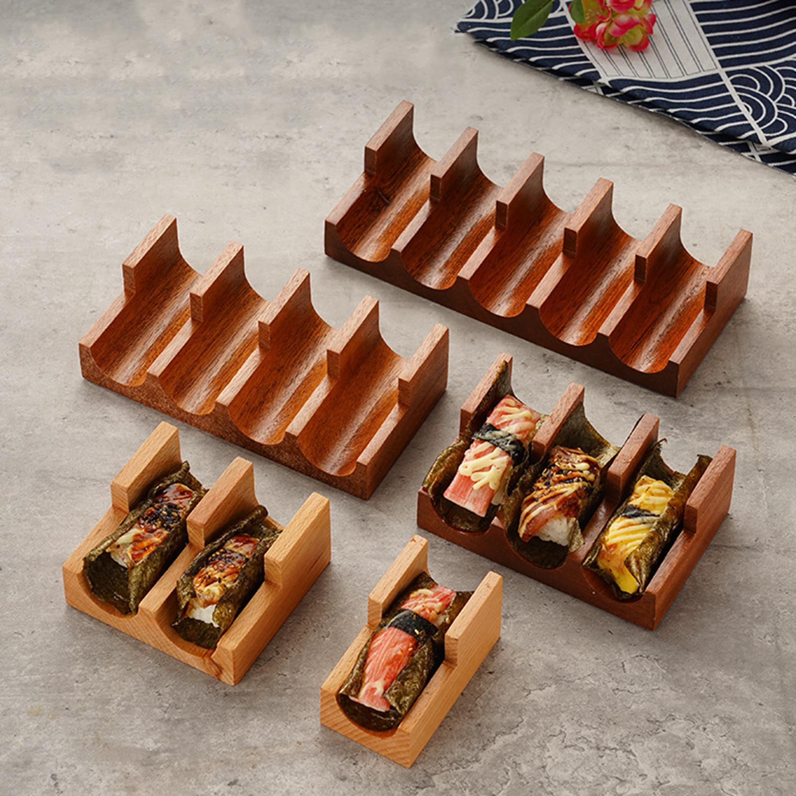 Wood Sushi Holder Sushi Hand Roll Holder for Tabletop Party Supplies Sashimi 5 Grid