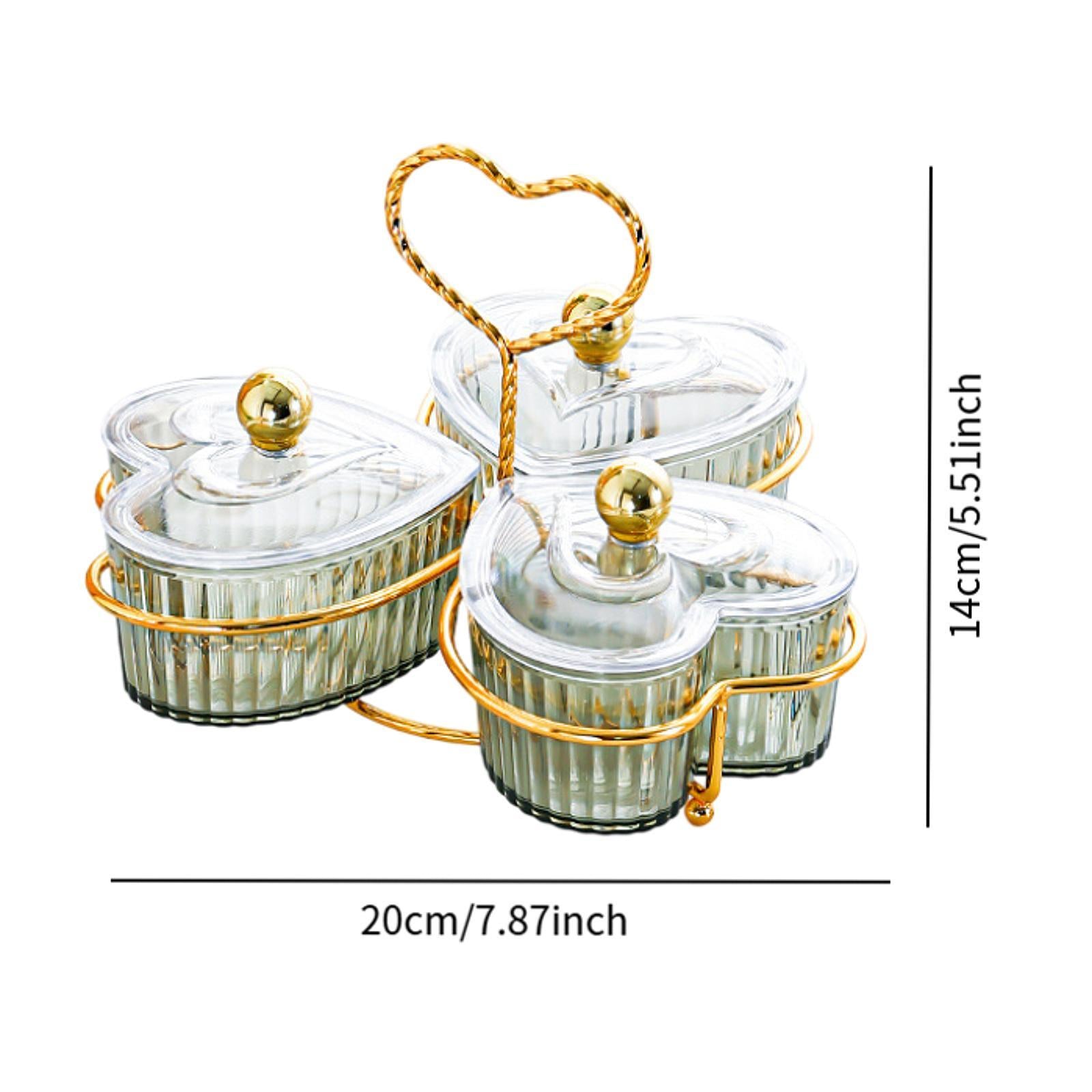 Divided Serving Trays Decorative Snack Platters for Dessert Chip Cookies Green 3 Bowls
