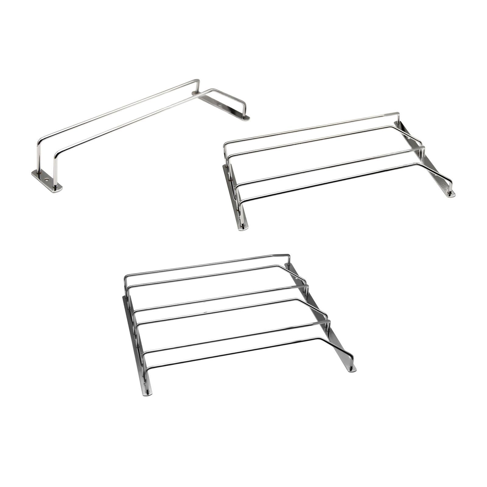 Under Cabinet Wine Glass Holder Iron Shelf for Dining Room Cabinet Household Single Row