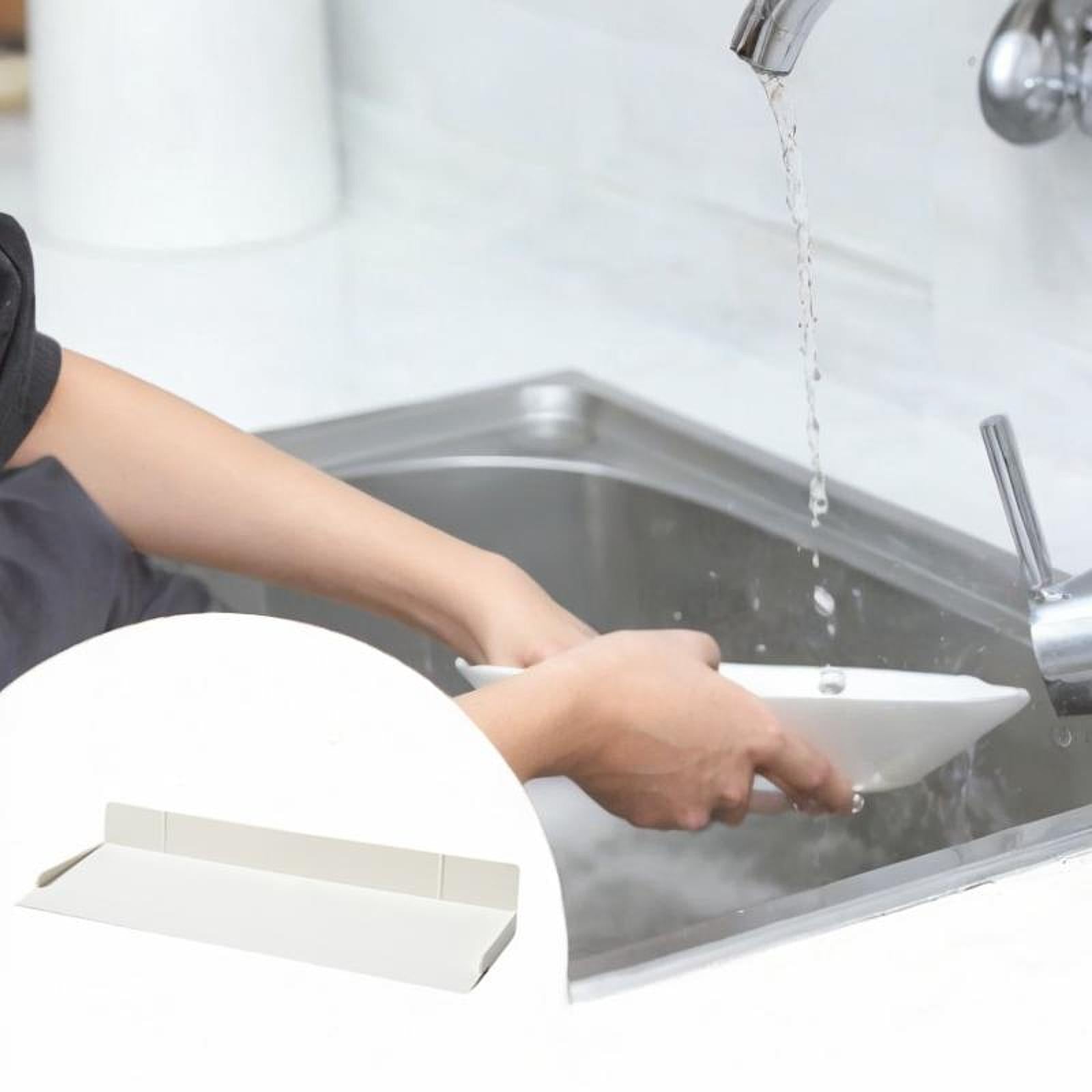 Sink Edge Protector 17.7 inch Drain Pad for Bathroom Bathtub Kitchen Counter Creamy White