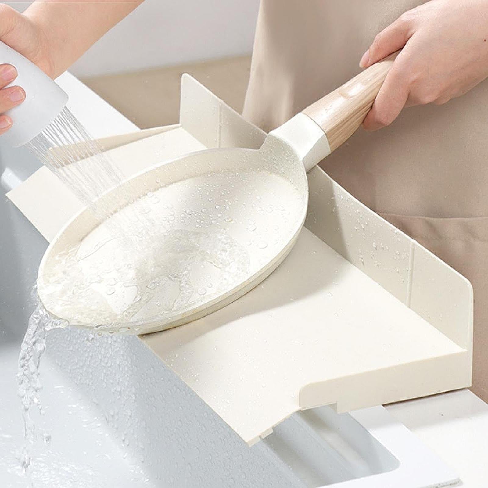 Sink Edge Protector 17.7 inch Drain Pad for Bathroom Bathtub Kitchen Counter Creamy White
