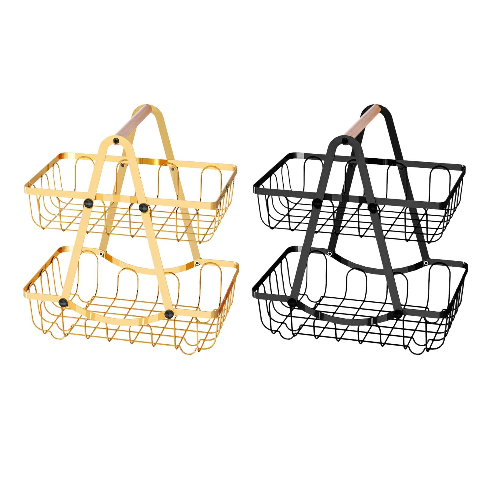 Kitchen Fruit Basket Vegetable Basket Bowl for Dining Room Home Decor Pantry Gold