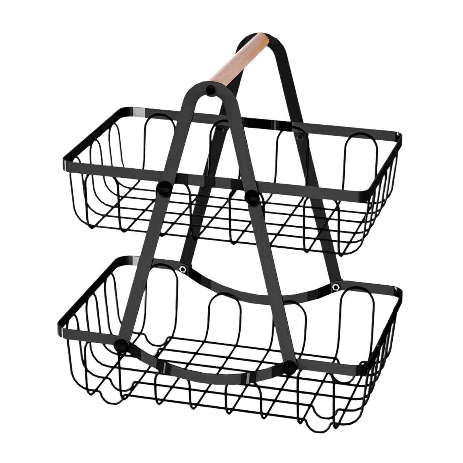 Kitchen Fruit Basket Vegetable Basket Bowl for Dining Room Home Decor Pantry Black