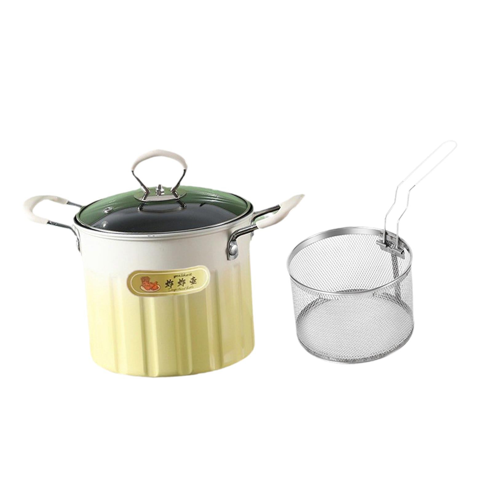 Deep Fryer Pot Portable Oil Strainer Basket for Cooking Baking Fried Chicken