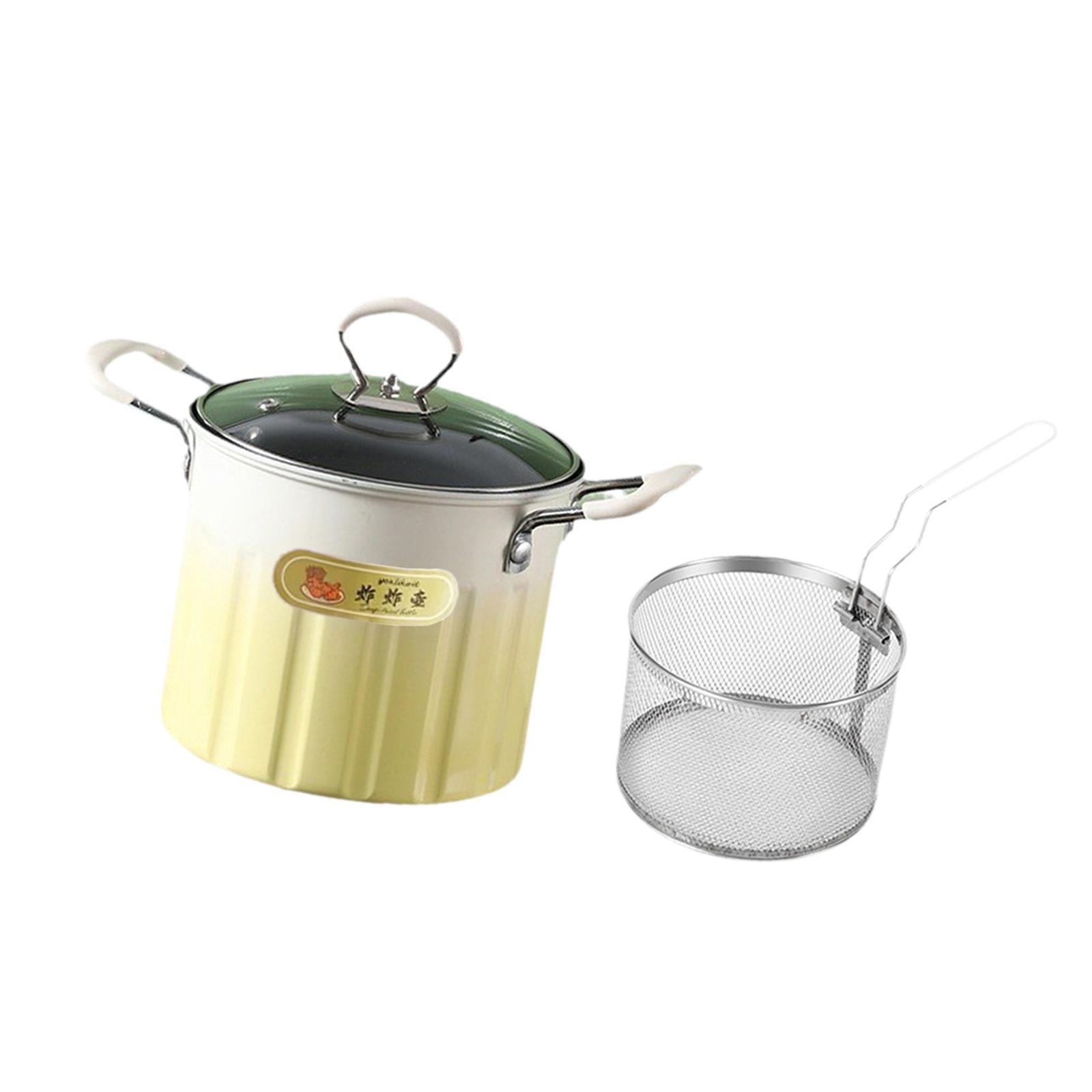 Deep Fryer Pot Portable Oil Strainer Basket for Cooking Baking Fried Chicken