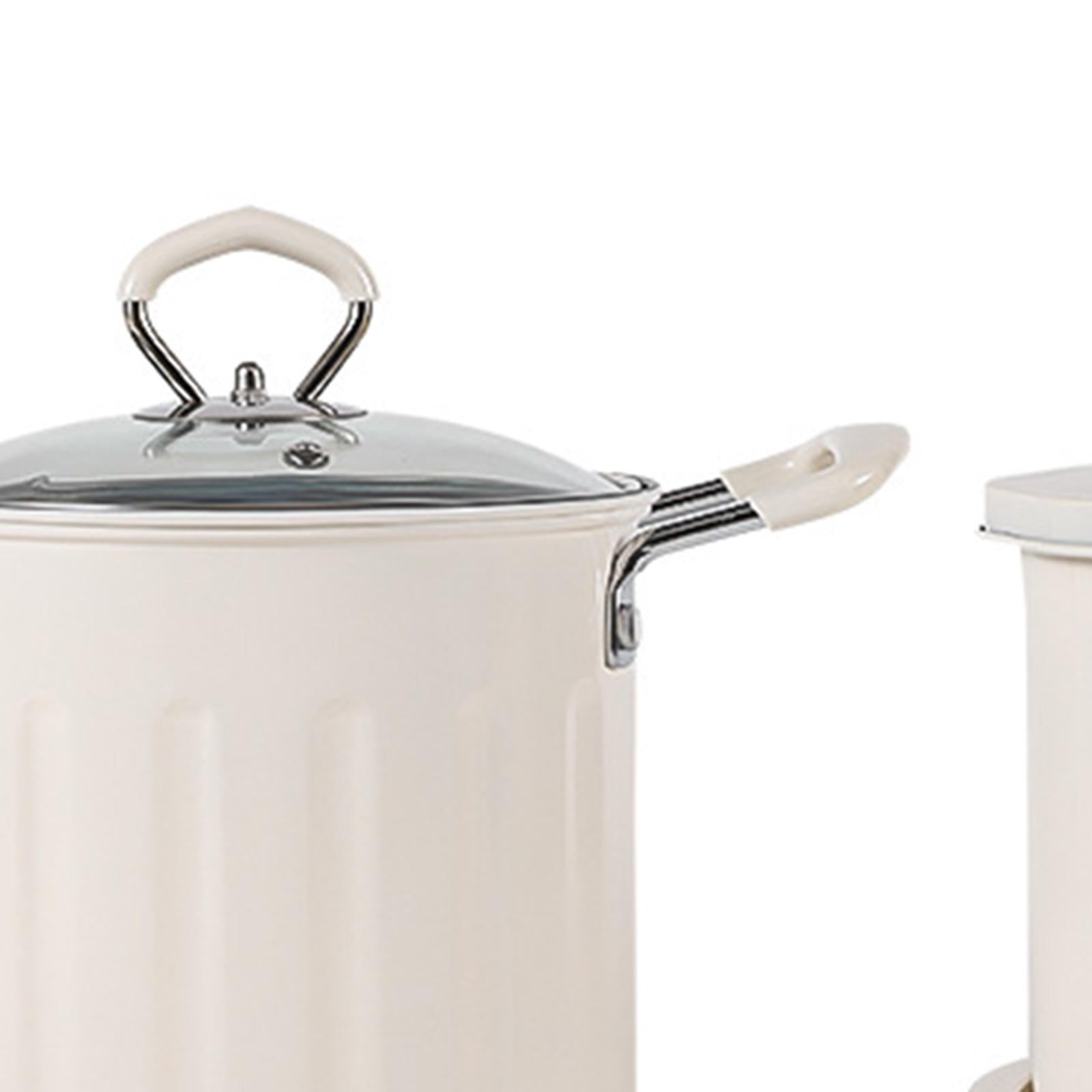 Deep Frying Pot Multifunction French Fries Pot for Chips Onion Rings Cooking White