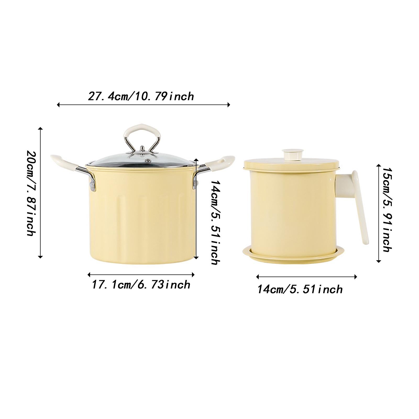 Deep Frying Pot Multifunction French Fries Pot for Chips Onion Rings Cooking Yellow