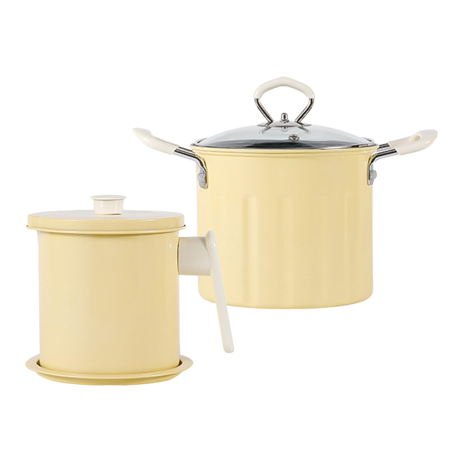 Deep Frying Pot Multifunction French Fries Pot for Chips Onion Rings Cooking Yellow