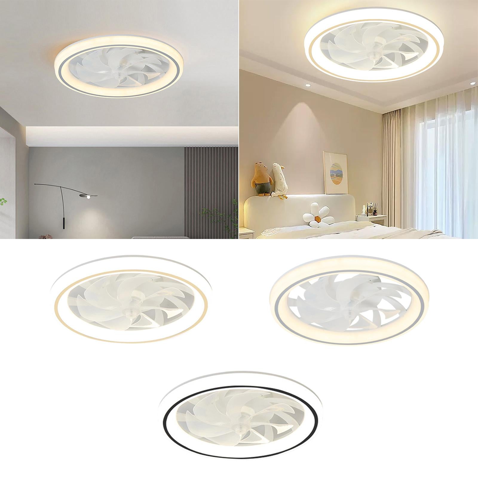 Ceiling Fan with Light Remote Control Dimmable Light for Dining Room Kitchen Yellow