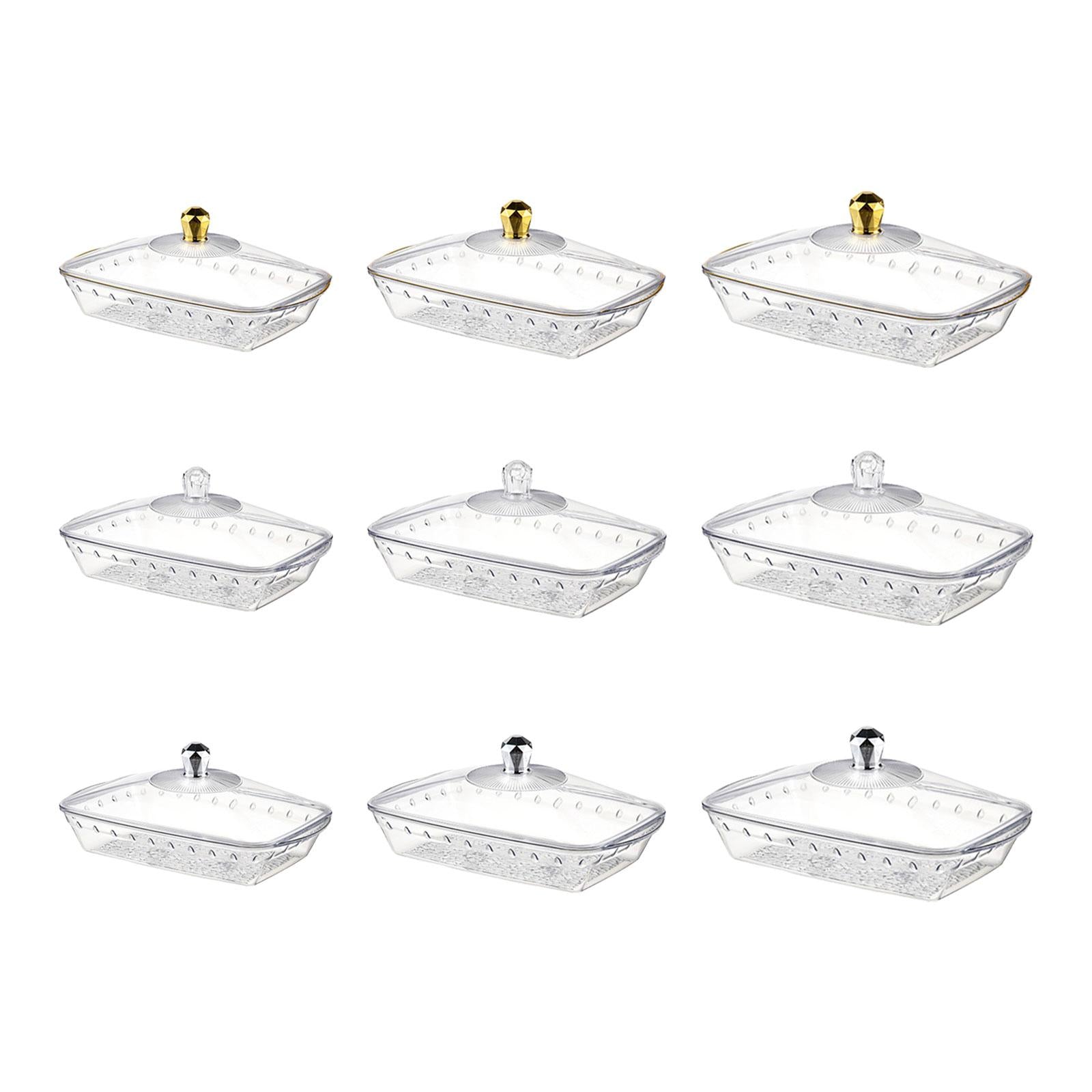 Serving Tray with Lid Makeup Fruit Bowl for Celebrations Anniversary Wedding Gold and S