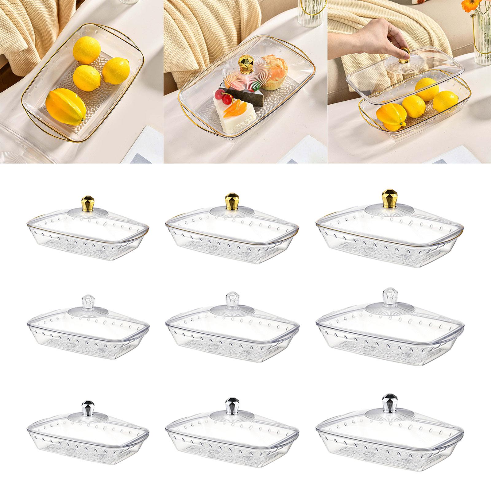 Serving Tray with Lid Makeup Fruit Bowl for Celebrations Anniversary Wedding Gold and S