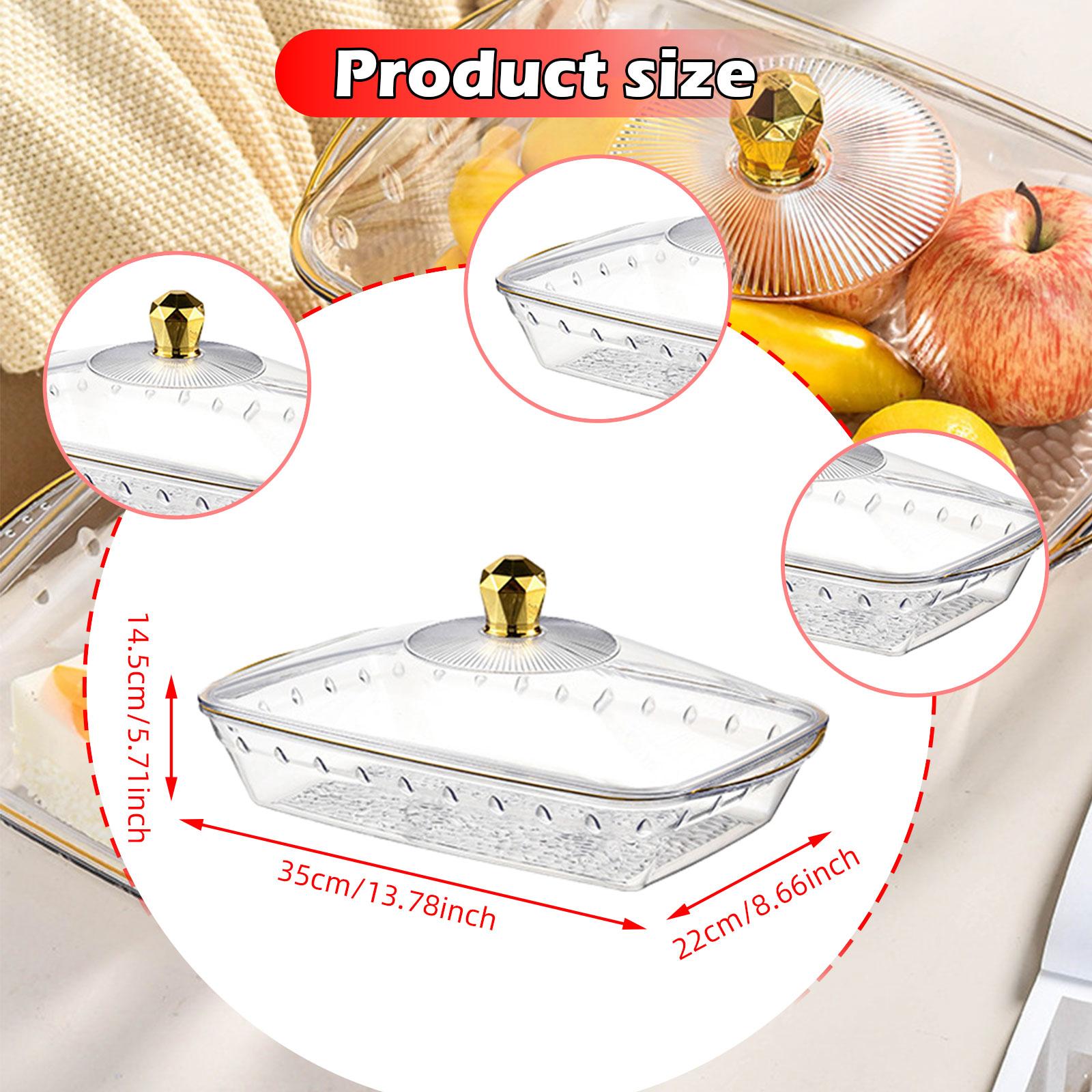 Serving Tray with Lid Makeup Fruit Bowl for Celebrations Anniversary Wedding gold M