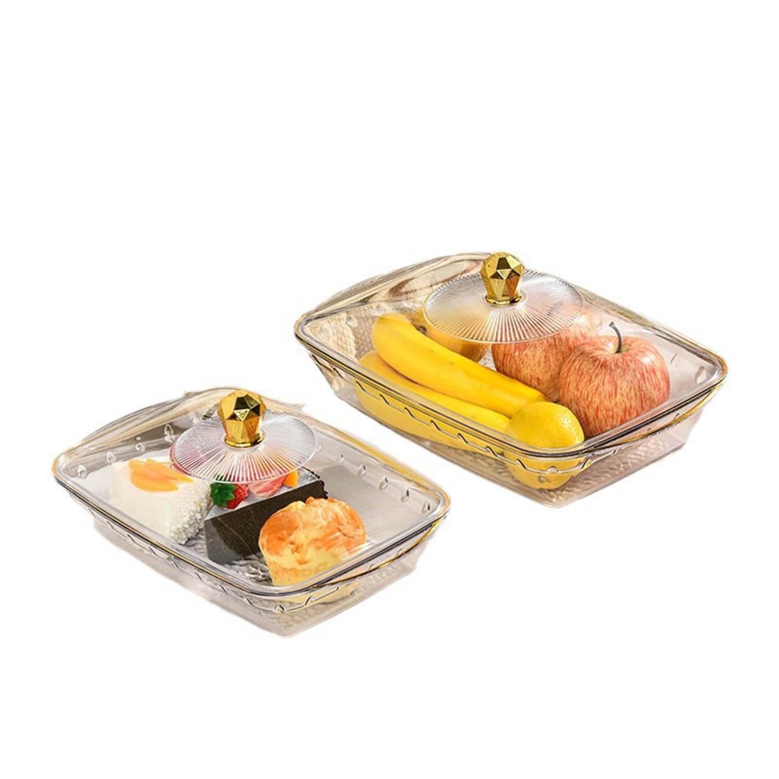 Serving Tray with Lid Makeup Fruit Bowl for Celebrations Anniversary Wedding Gold and L