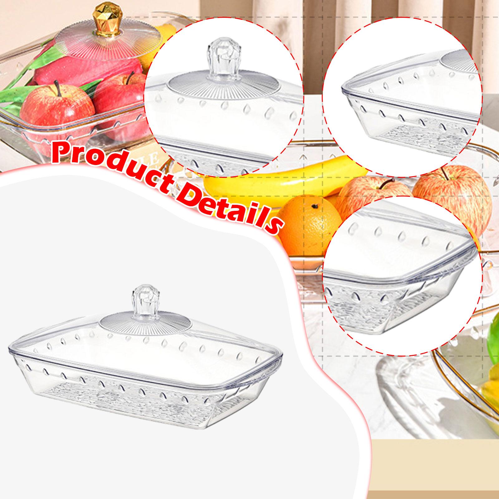 Serving Tray with Lid Makeup Fruit Bowl for Celebrations Anniversary Wedding clear L