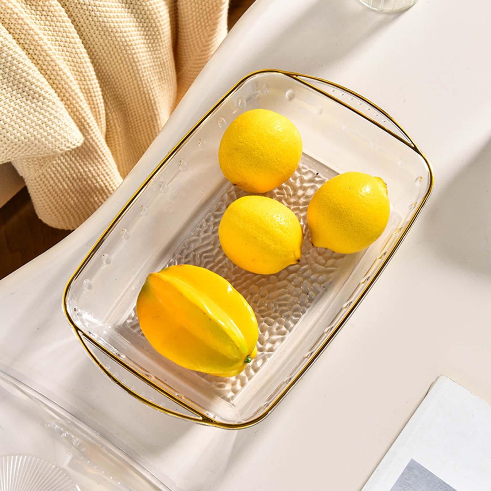 Serving Tray with Lid Makeup Fruit Bowl for Celebrations Anniversary Wedding argent S