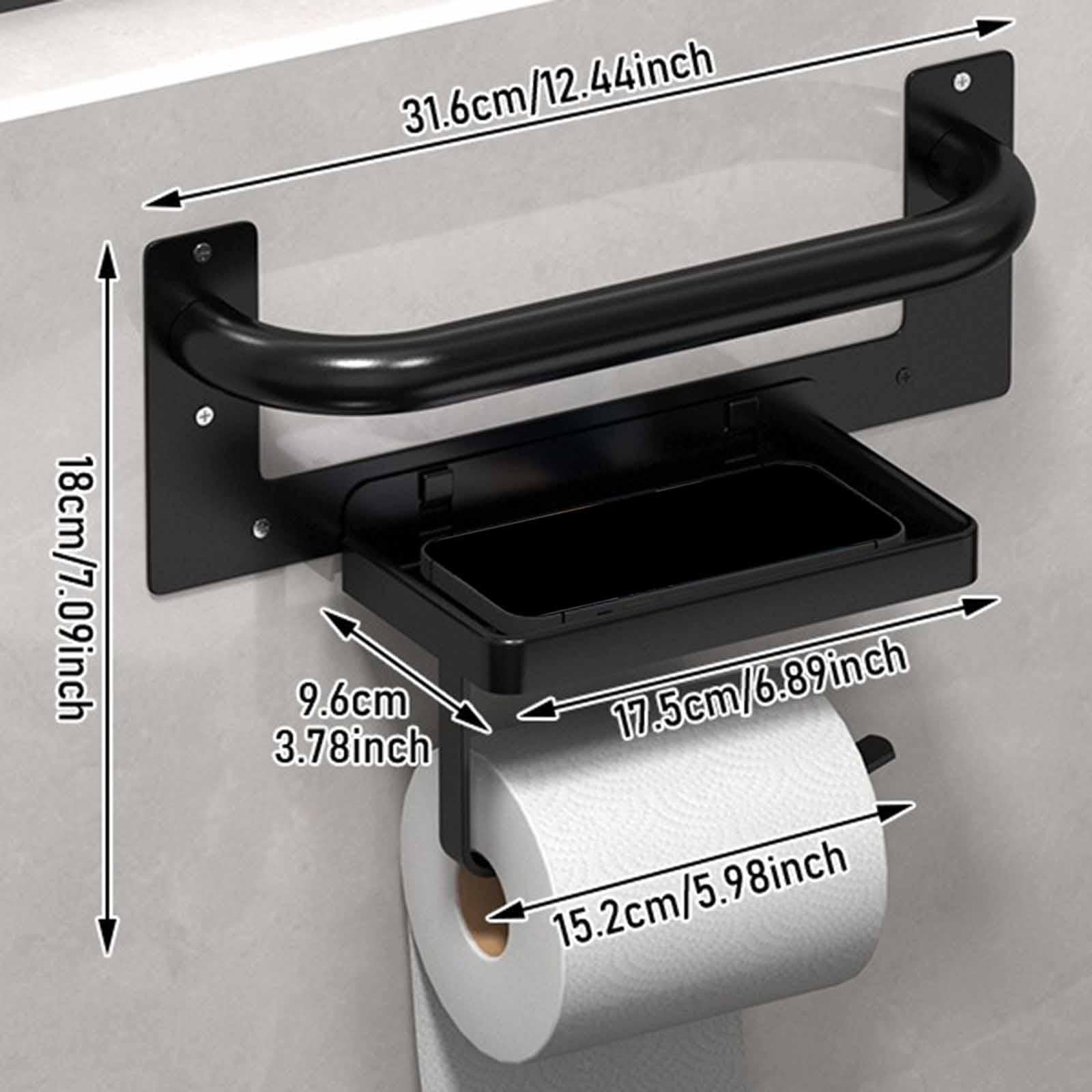 Wall Mounted Toilet Paper Holder Tissue Storage Rack for Bathroom Dorm Hotel
