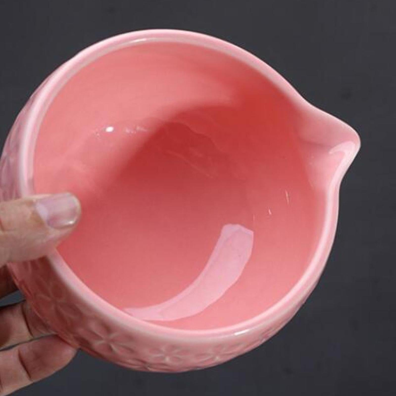 Ceramic Matcha Bowl 560ml Matcha Mixing Bowl for Japanese Matcha Preparation pink