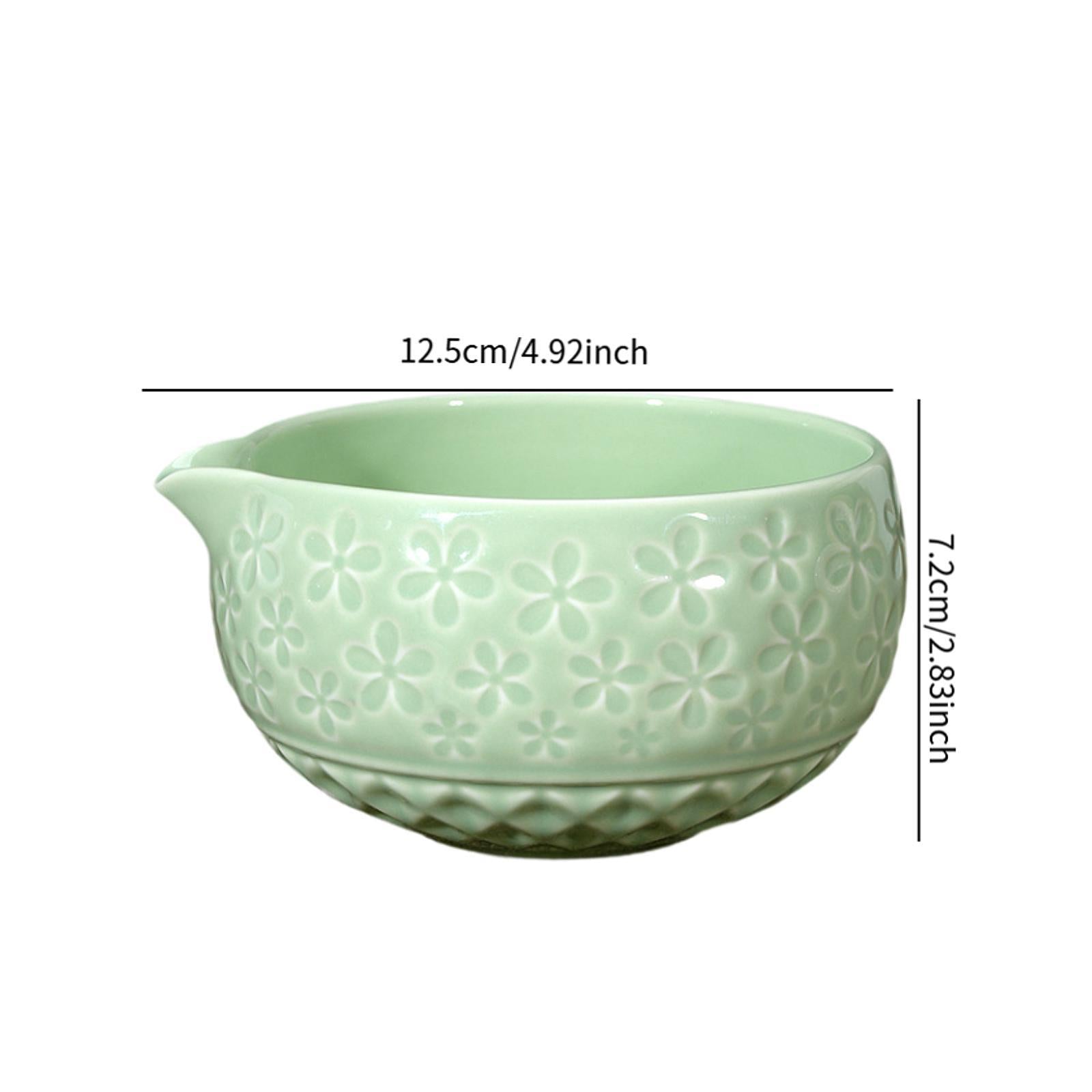 Ceramic Matcha Bowl 560ml Matcha Mixing Bowl for Japanese Matcha Preparation green