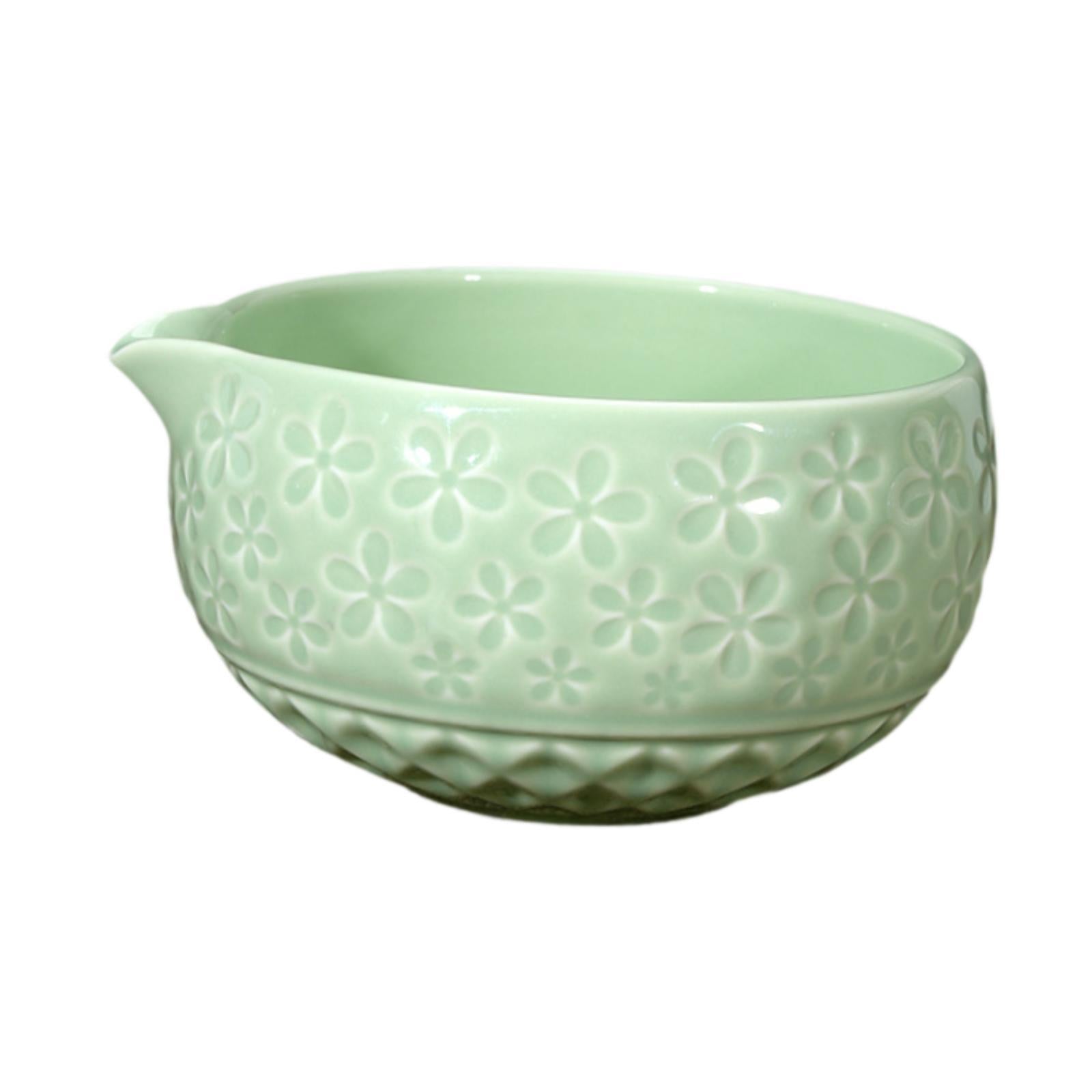 Ceramic Matcha Bowl 560ml Matcha Mixing Bowl for Japanese Matcha Preparation green