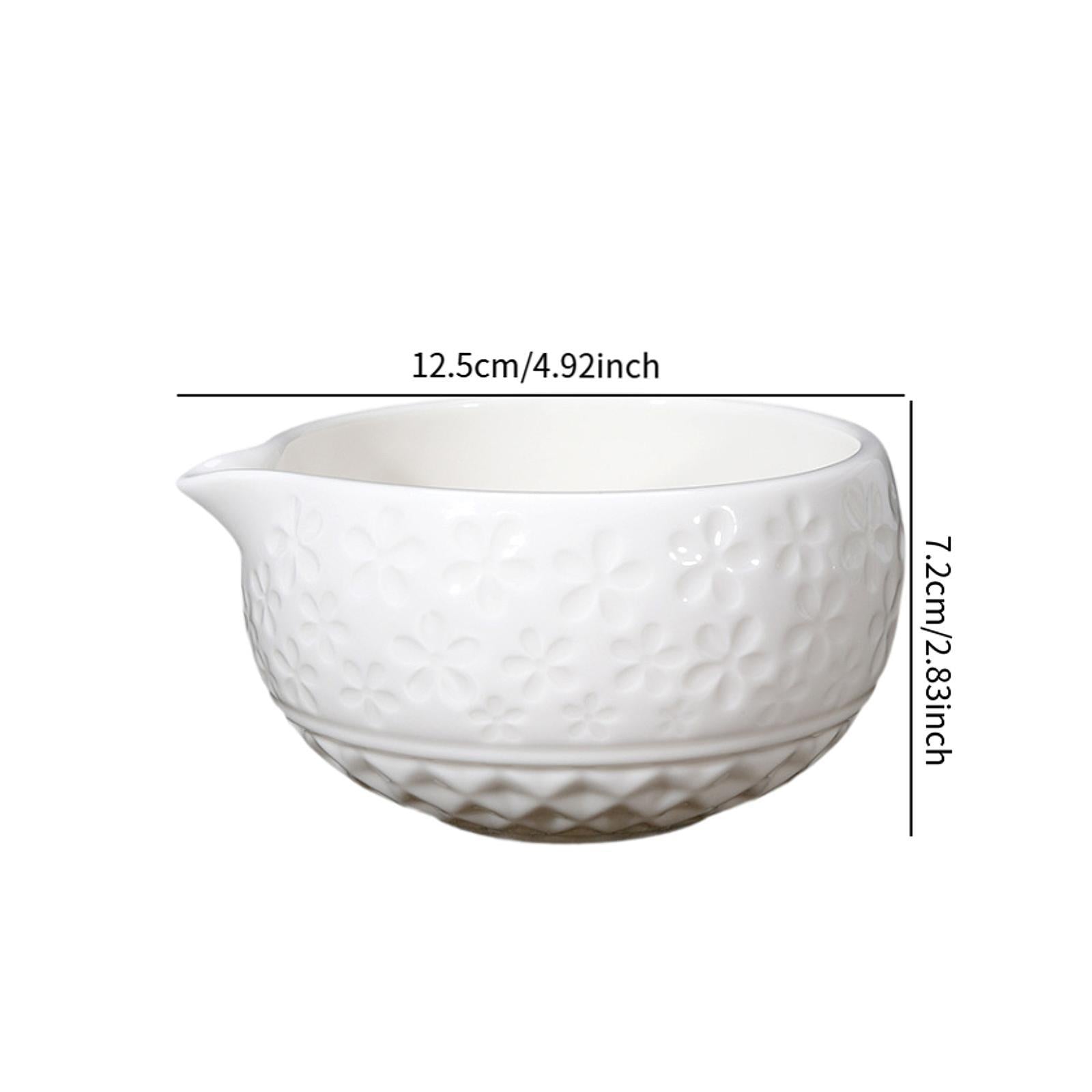 Ceramic Matcha Bowl 560ml Matcha Mixing Bowl for Japanese Matcha Preparation white