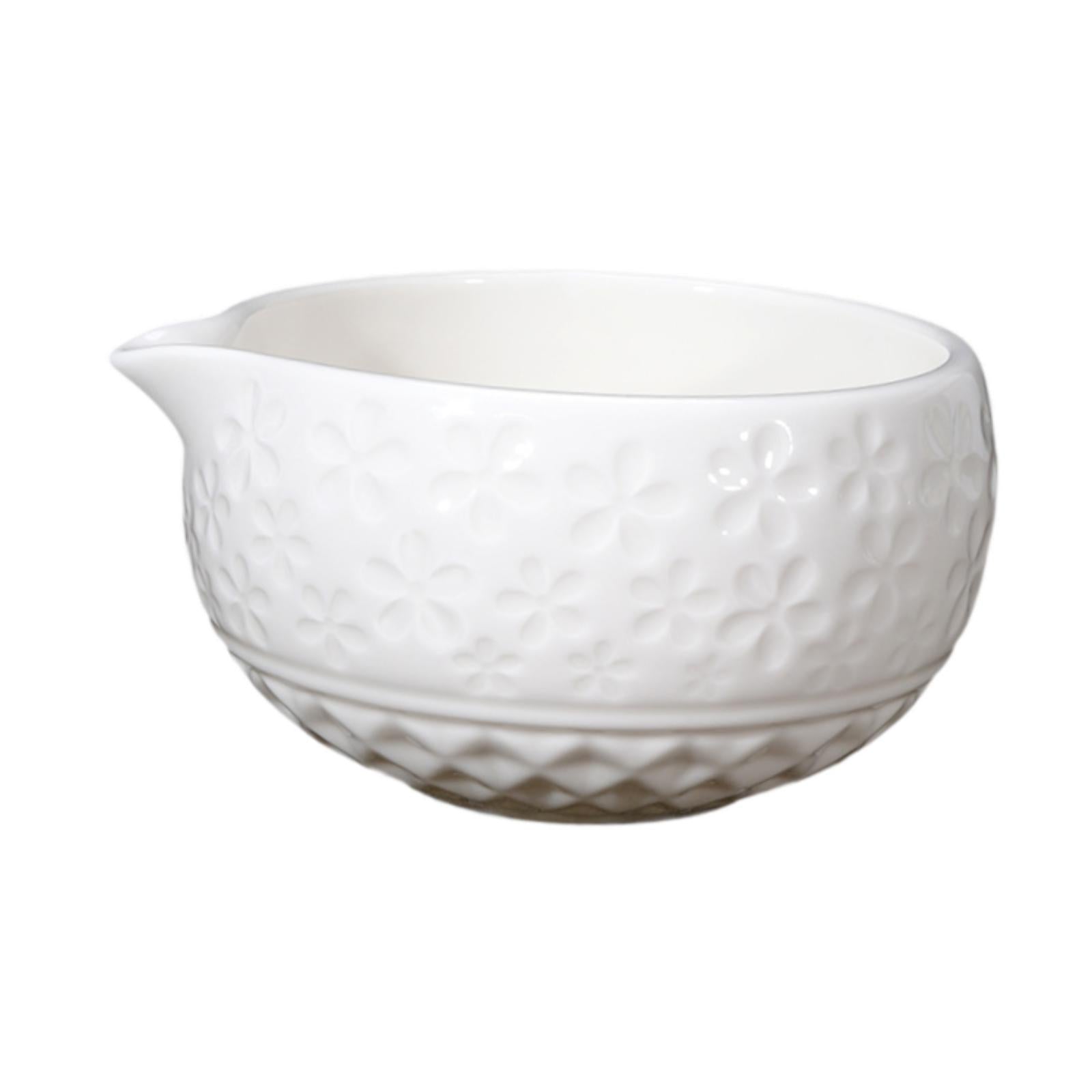 Ceramic Matcha Bowl 560ml Matcha Mixing Bowl for Japanese Matcha Preparation white