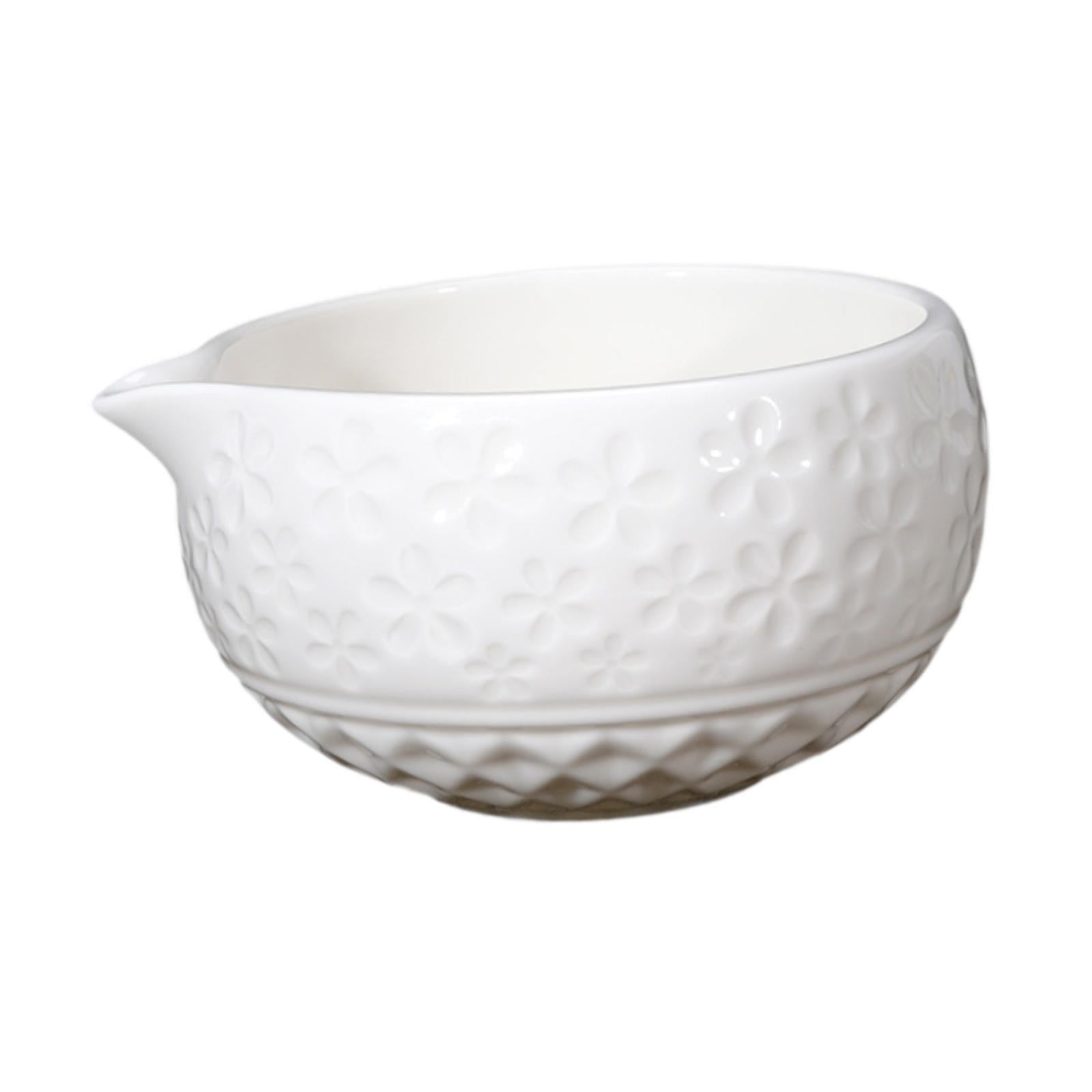 Ceramic Matcha Bowl 560ml Matcha Mixing Bowl for Japanese Matcha Preparation white