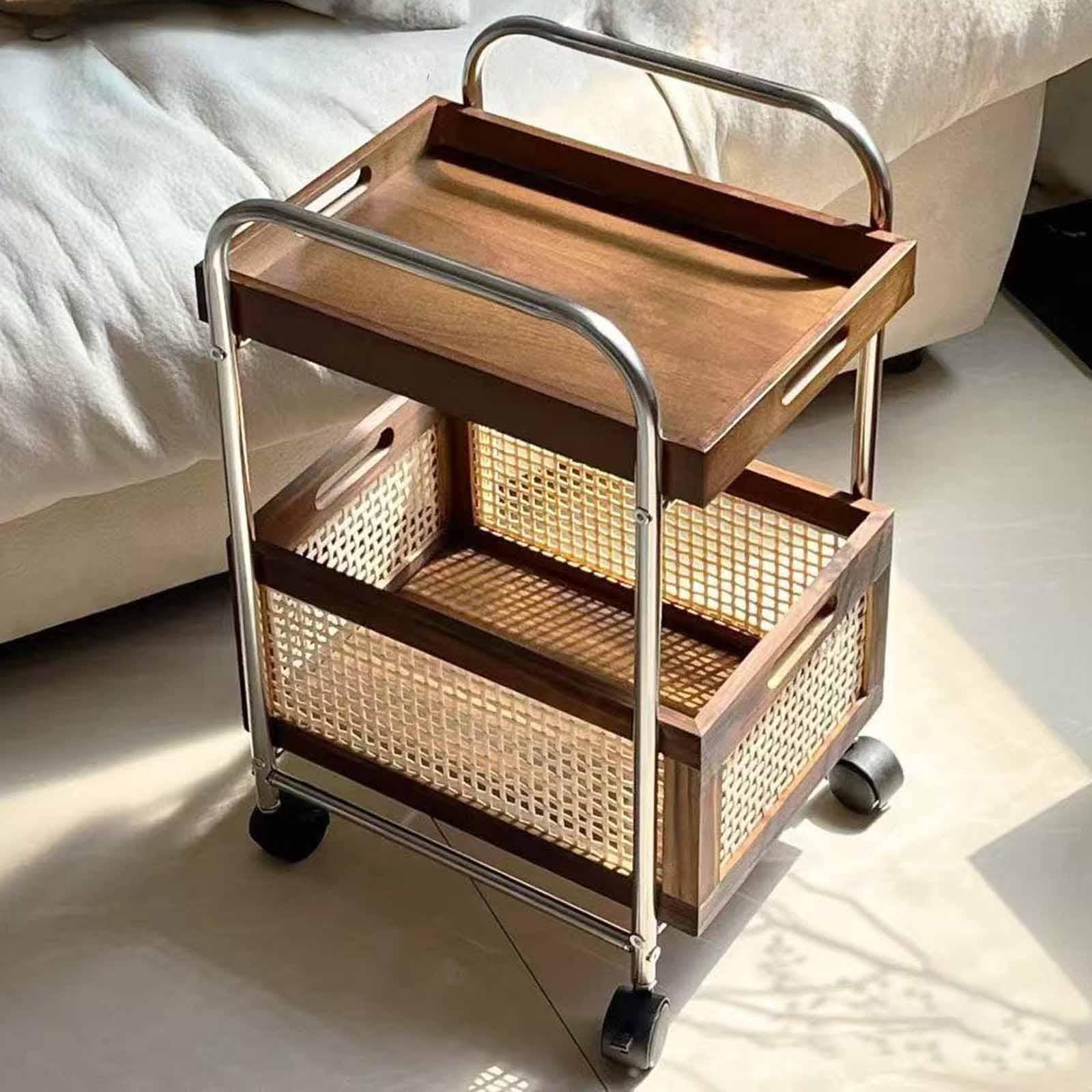 Storage Cart with Wheels Makeup Trolley for Laundry Room Dormitory Household