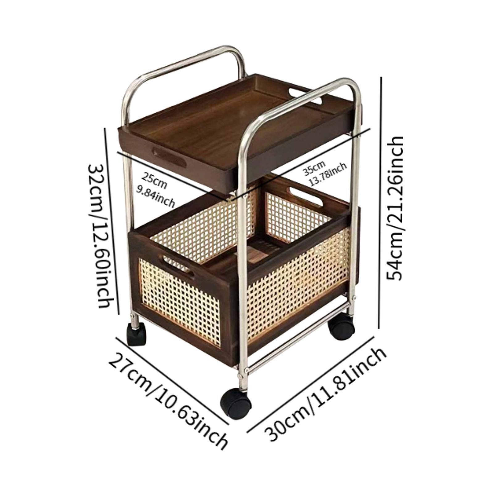 Storage Cart with Wheels Makeup Trolley for Laundry Room Dormitory Household
