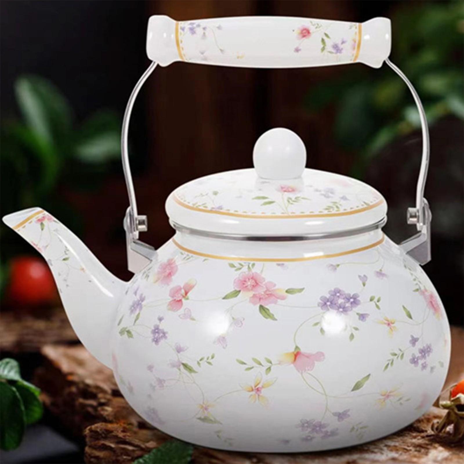 Enamel Tea Kettle Decoration Versatile Teapot for Dining Room Household Gift
