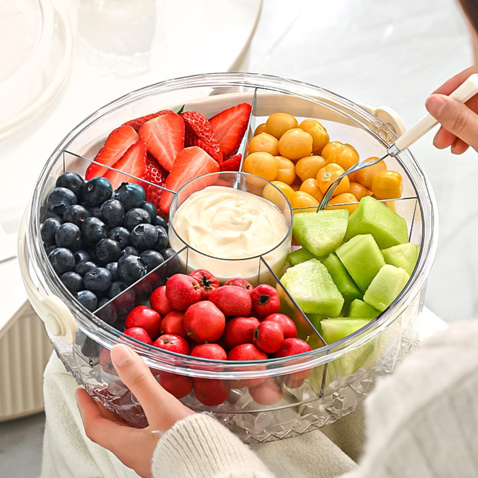 Dried Fruit Snack Plate Divided Serving Dish for Wedding Dining Room Cookies