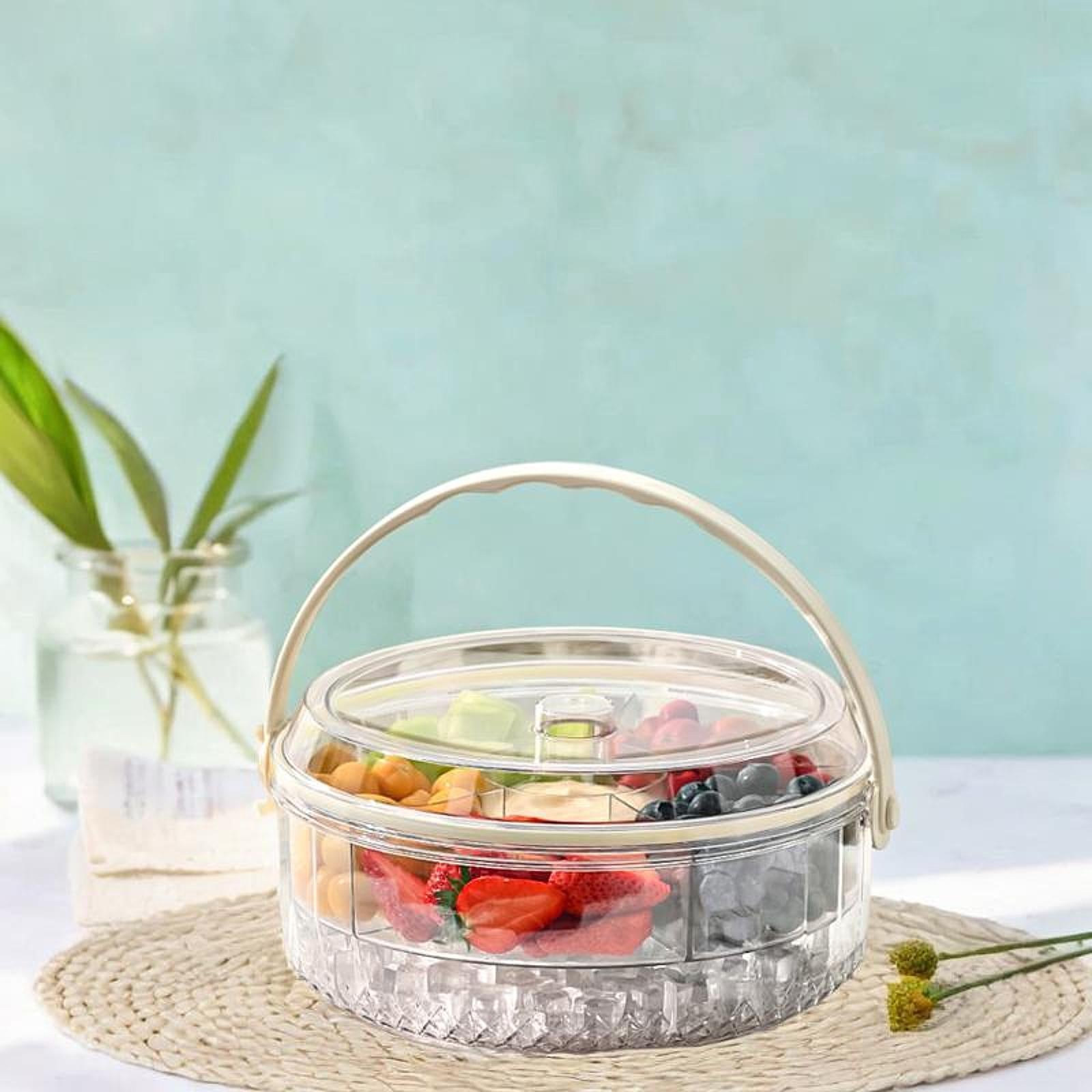 Dried Fruit Snack Plate Divided Serving Dish for Wedding Dining Room Cookies