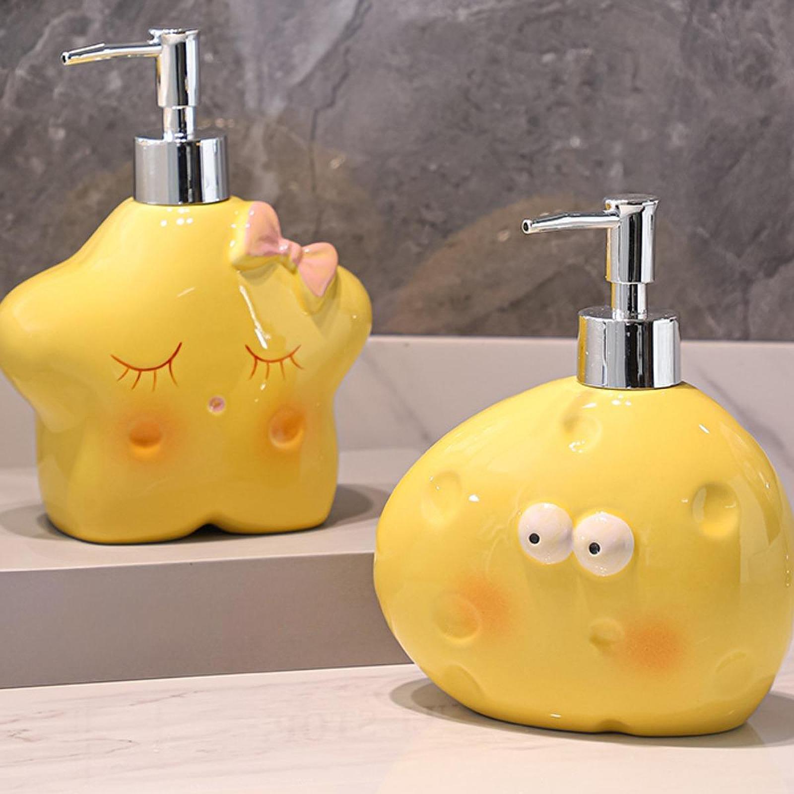 Ceramic Soap Dispenser Reusable Soap Container for Restaurant Vanity Shampoo star 13x16.3cm