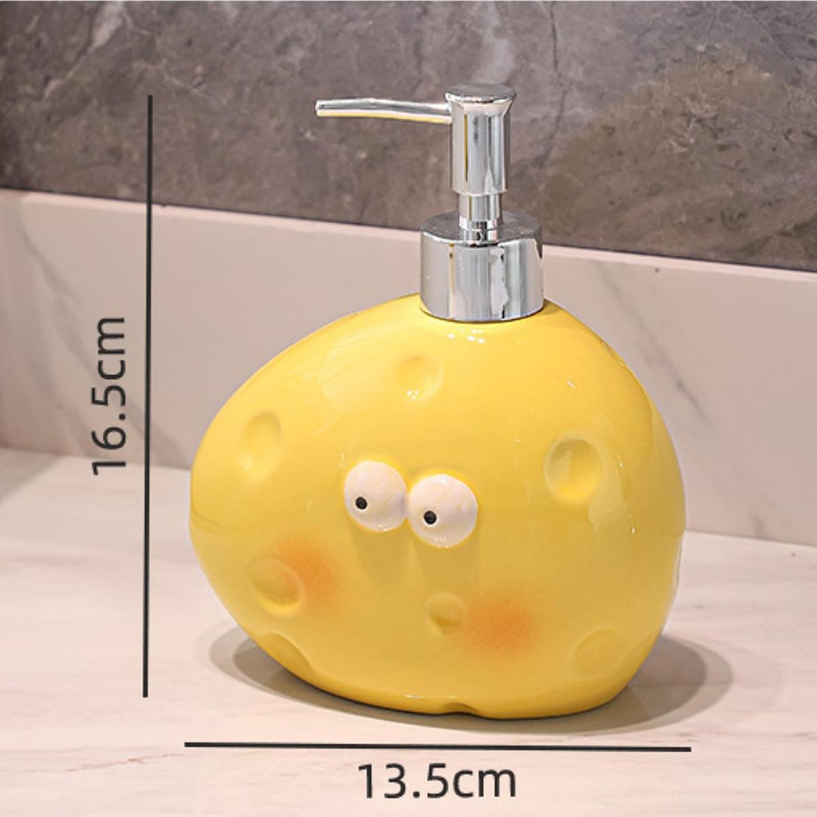 Ceramic Soap Dispenser Reusable Soap Container for Restaurant Vanity Shampoo cheese 13.5x16.5cm