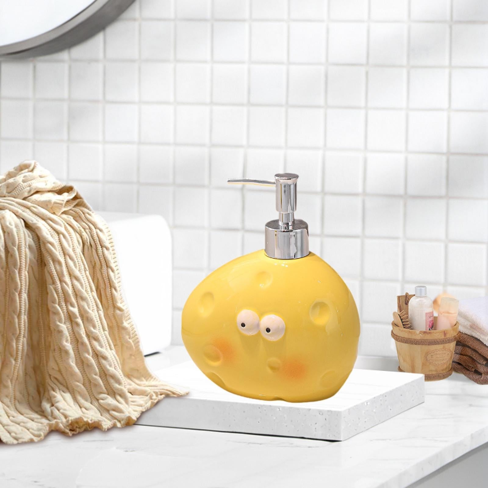Ceramic Soap Dispenser Reusable Soap Container for Restaurant Vanity Shampoo cheese 13.5x16.5cm