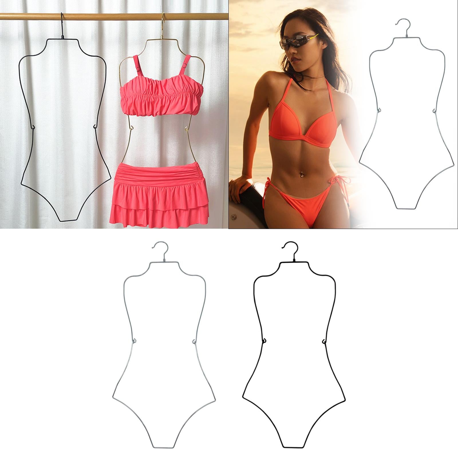 Bikini Display Folding Bathing Suit Display Rack for Cloakroom Home Clothing Silver