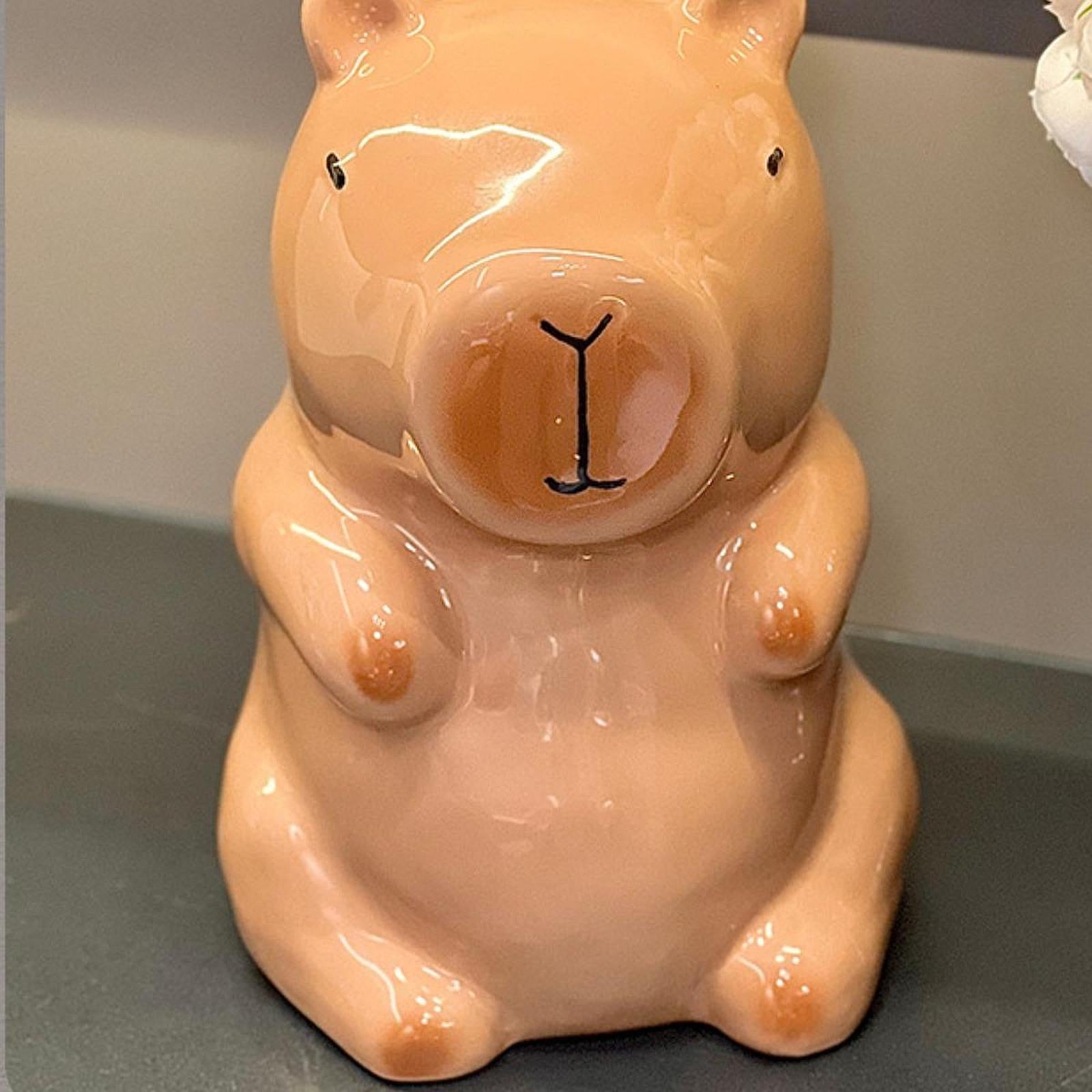 Cute Ceramic Capybara Shaped Tissue Box for Kitchen Countertop Bedside Table Sitting