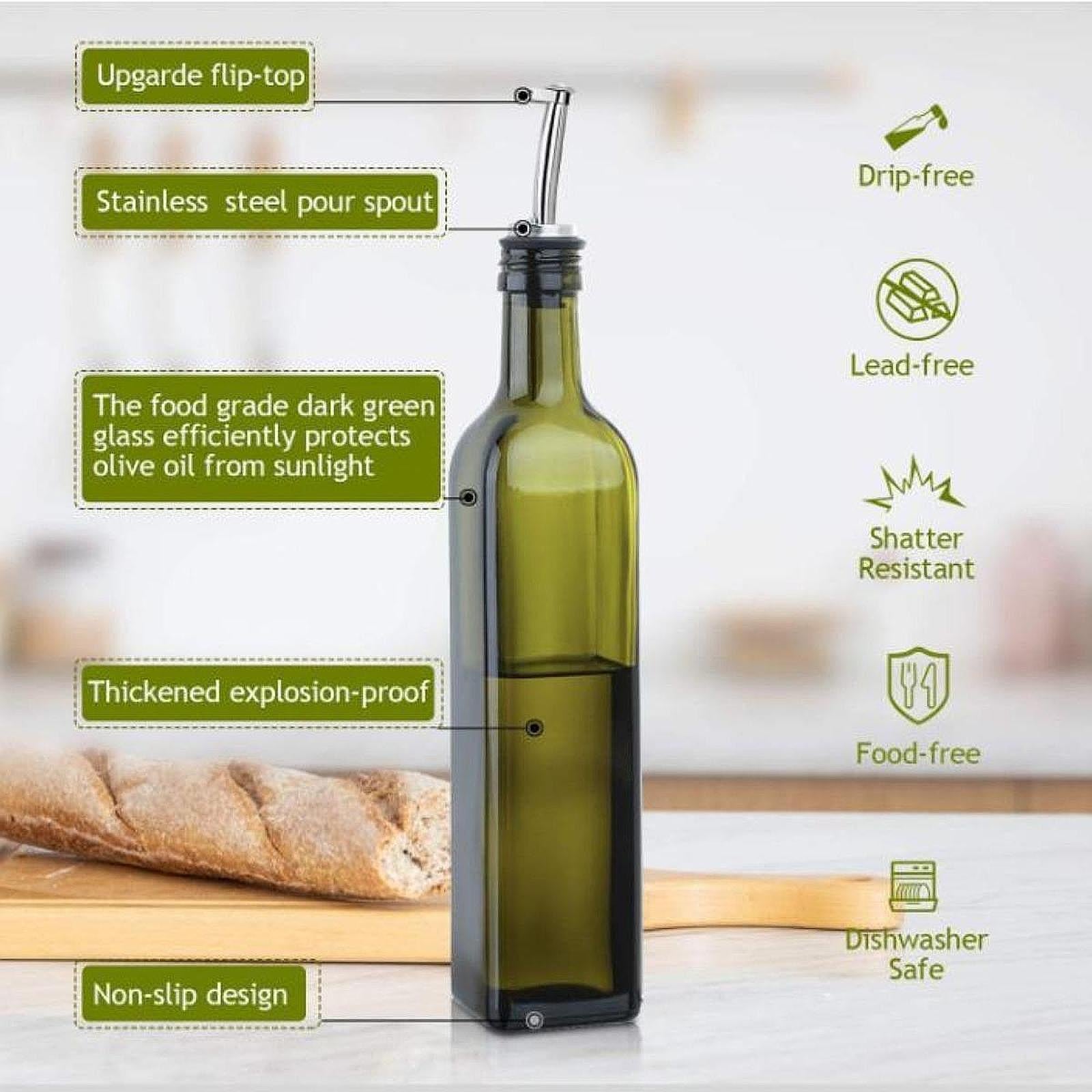 Olive Oil Dispenser Bottle Leakproof Serving Household Oil and Vinegar Cruet
