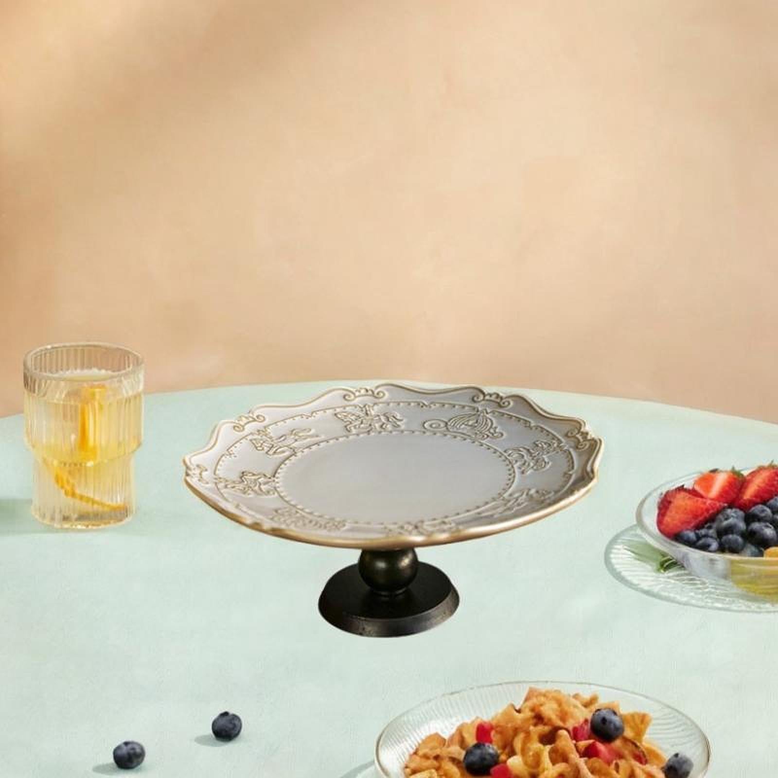 Pedestal Fruit Tray Dessert Display Stand for Countertop Bedroom Living Room 25x9.5 cm