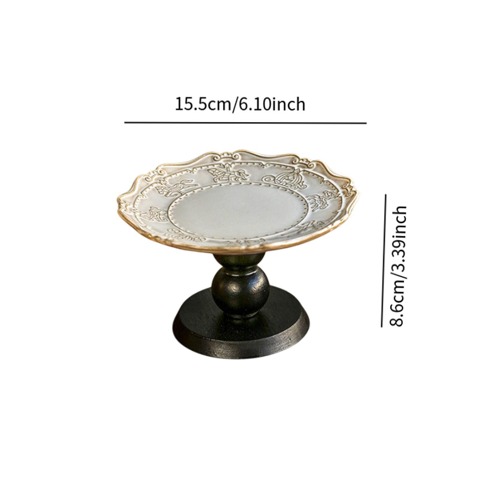 Pedestal Fruit Tray Dessert Display Stand for Countertop Bedroom Living Room 15.5x8.6 cm