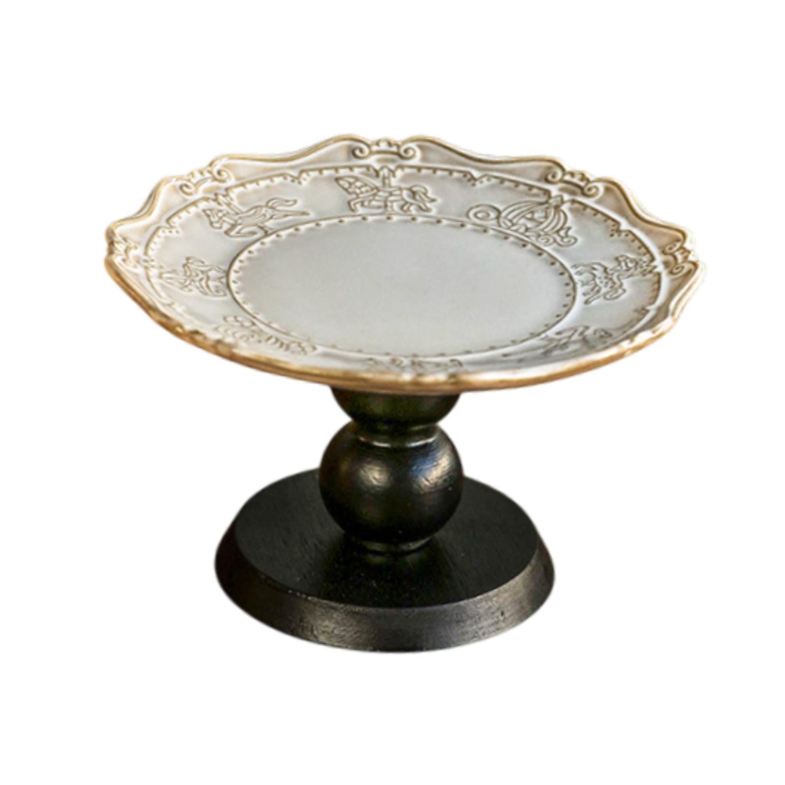 Pedestal Fruit Tray Dessert Display Stand for Countertop Bedroom Living Room 15.5x8.6 cm