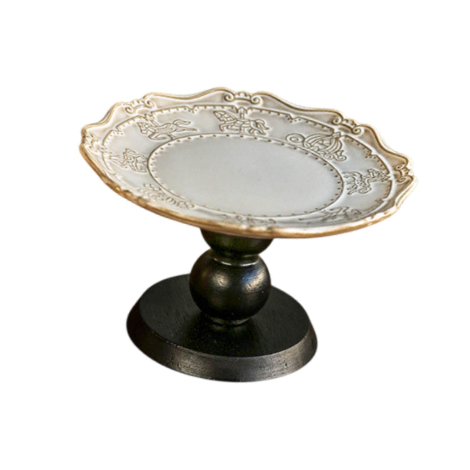 Pedestal Fruit Tray Dessert Display Stand for Countertop Bedroom Living Room 15.5x8.6 cm