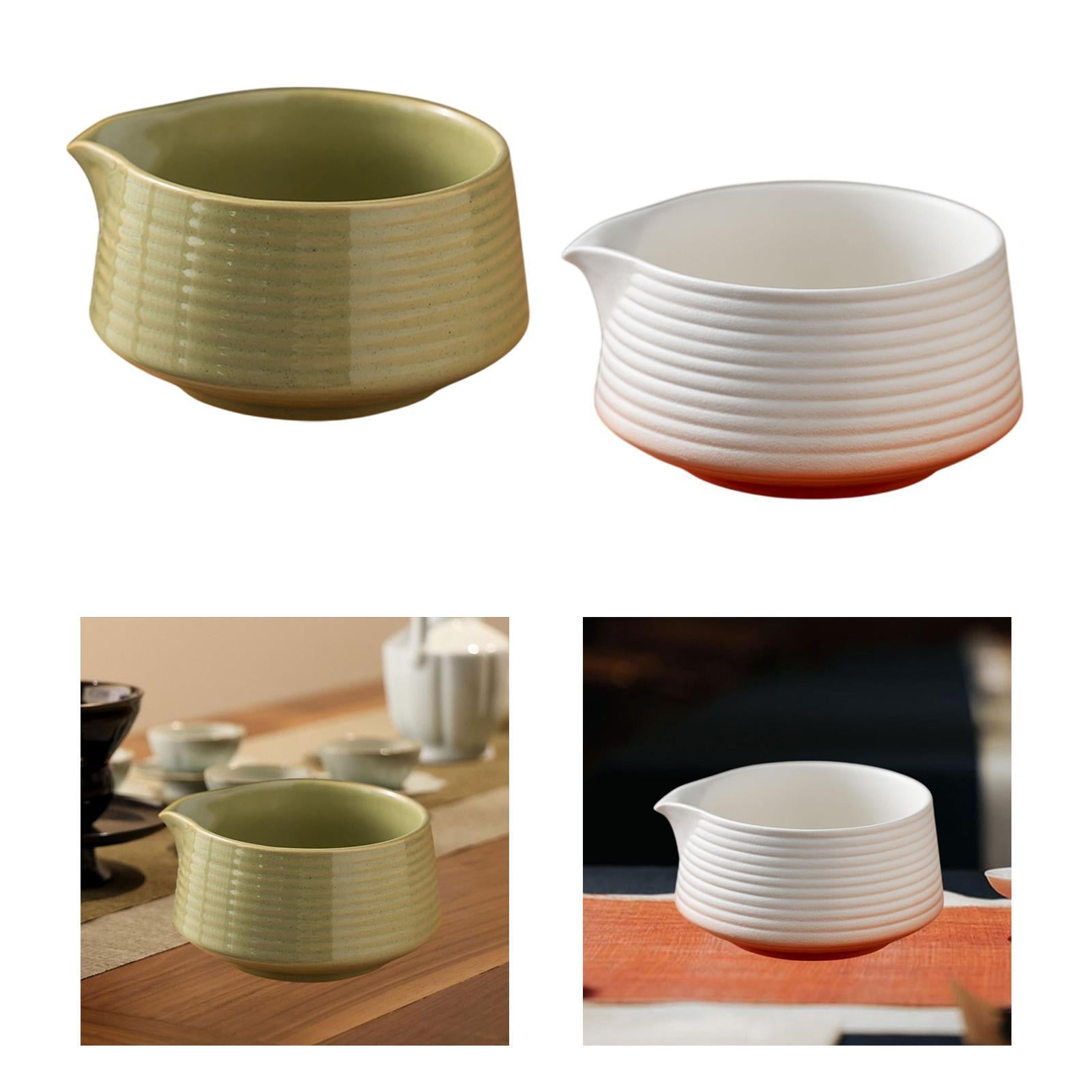 Matcha Bowl Portable Ornament Matcha Cup for Tea Room Restaurant Dining Room White and Red
