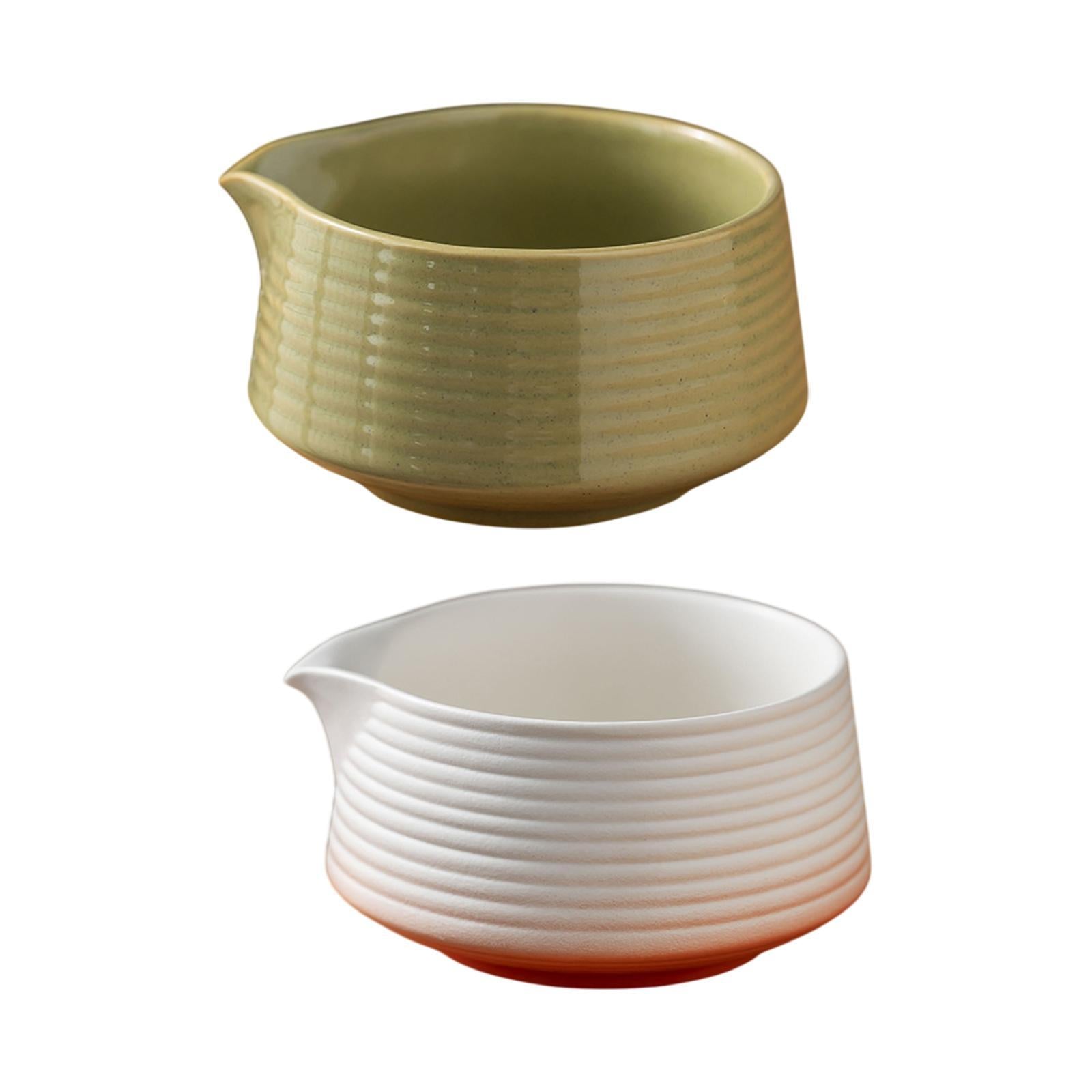 Matcha Bowl Portable Ornament Matcha Cup for Tea Room Restaurant Dining Room White and Red