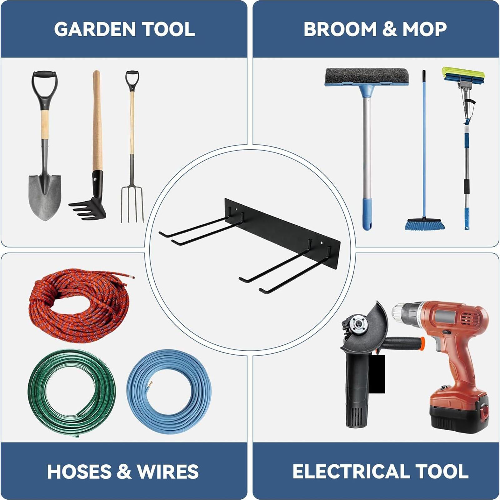 Garage Garden Tool Organizer Multifunction Shovel Rake Broom Rack Spade Rake