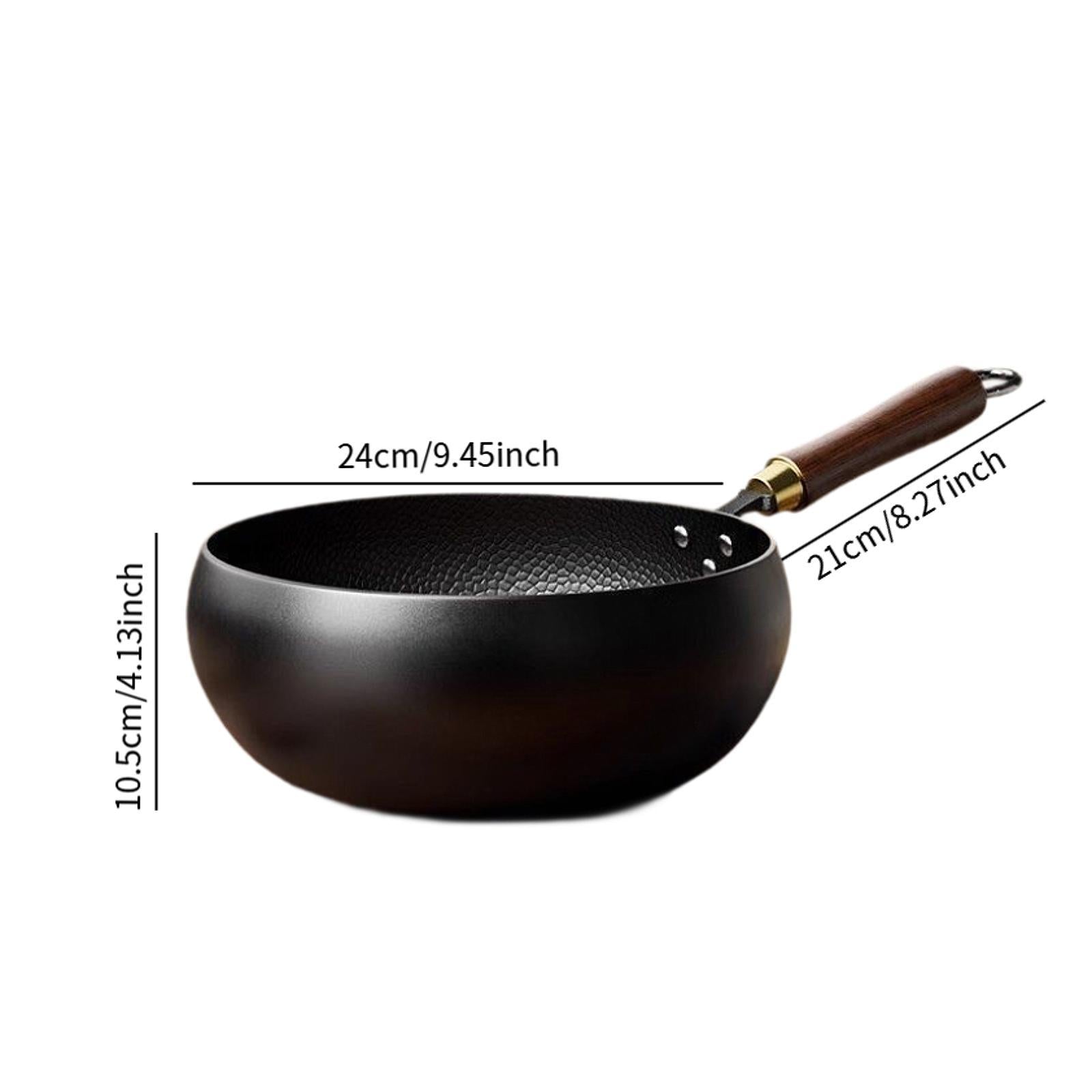 Nonstick Wok Flat Bottom 9.45inch Chinese Wok for Restaurant Camping Kitchen