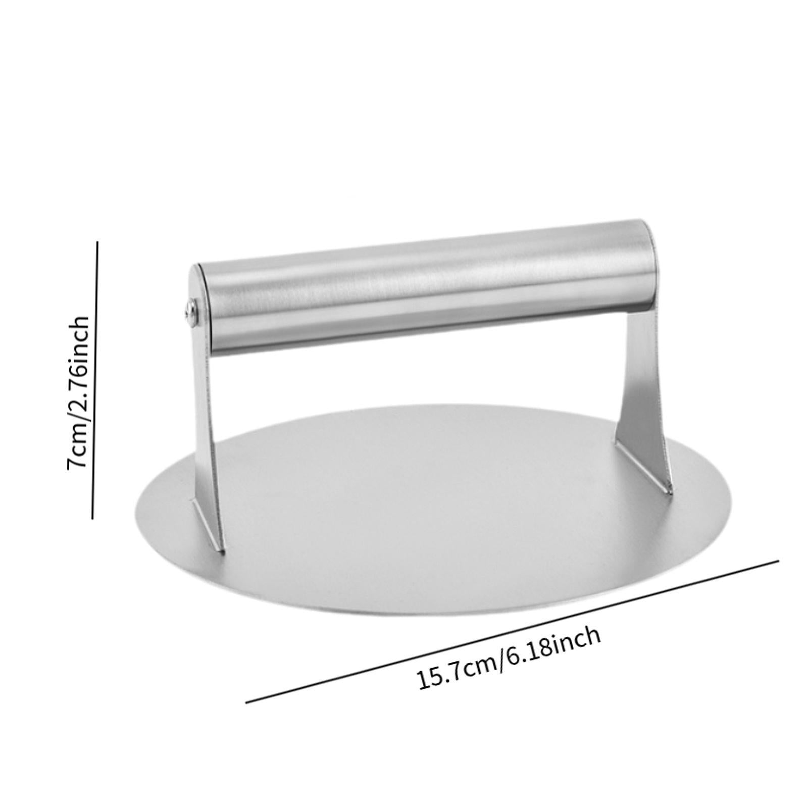 Hamburger Press Kitchen Utensil Burger Smasher for Griddle Grilling Sandwich argent handle